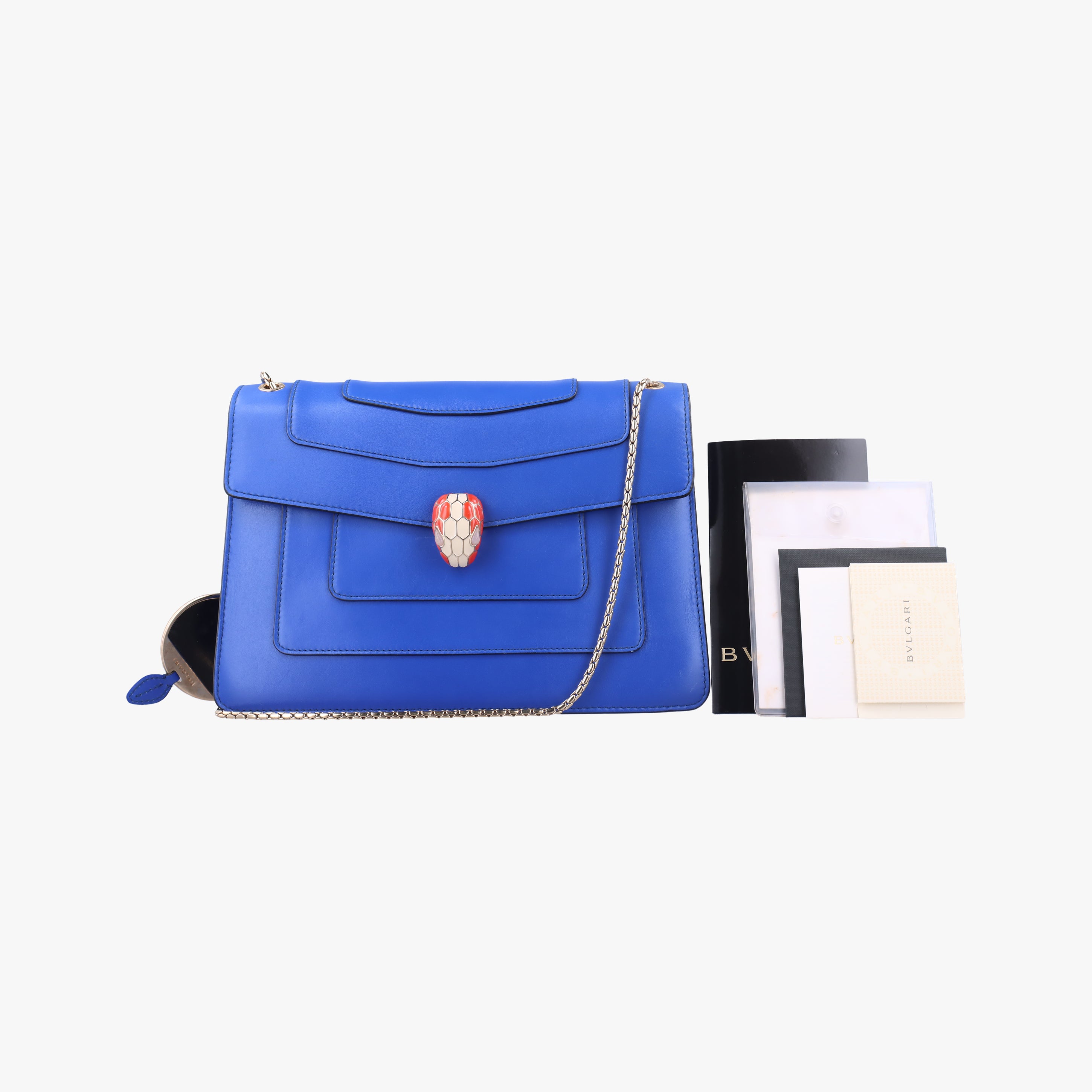 Vintage Bvlgari SERPENTI FOREVER Blue leather  shoulderbag | stylenewstar