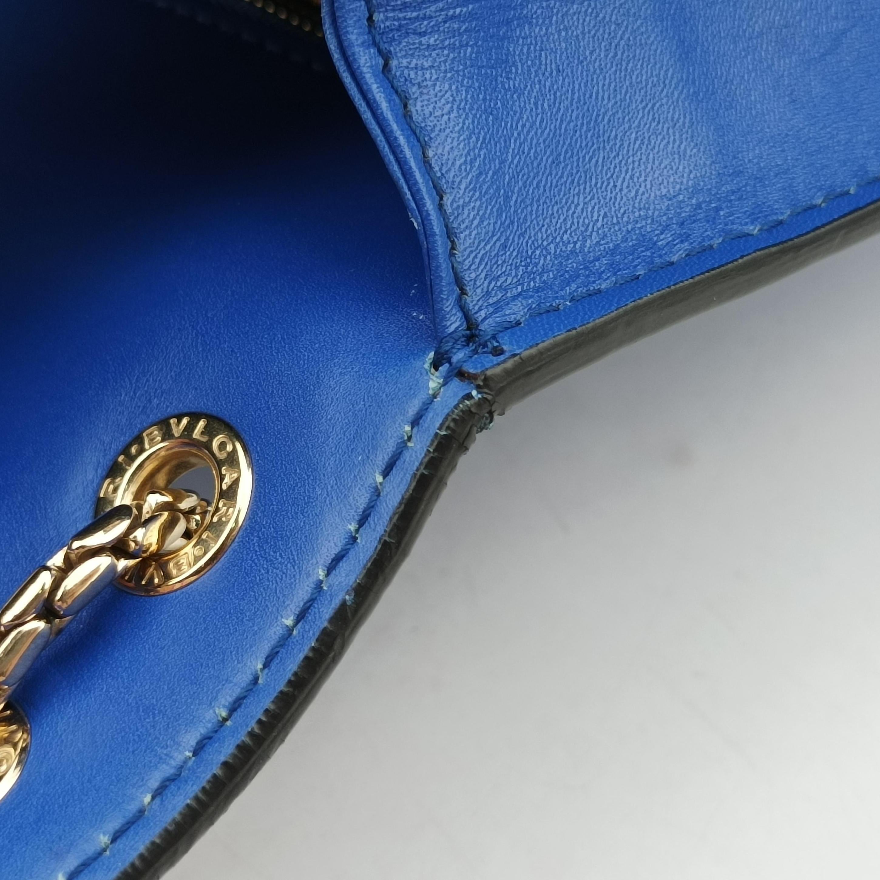 Vintage Bvlgari SERPENTI FOREVER Blue leather  shoulderbag | stylenewstar