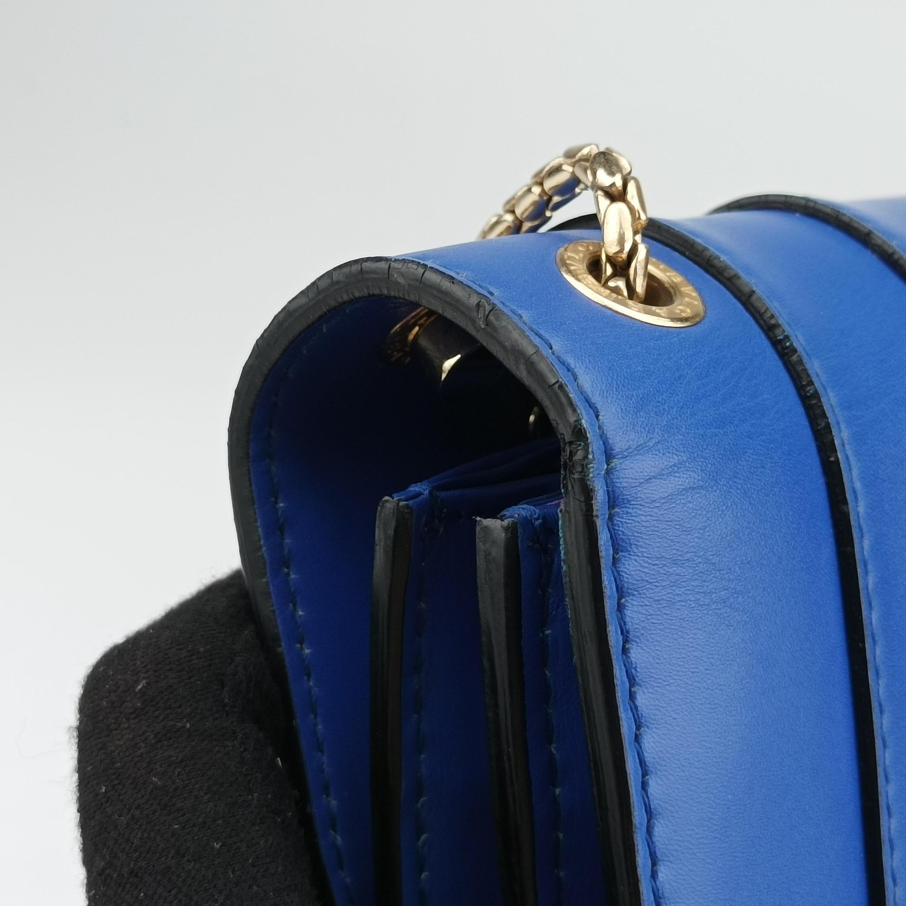 Vintage Bvlgari SERPENTI FOREVER Blue leather  shoulderbag | stylenewstar