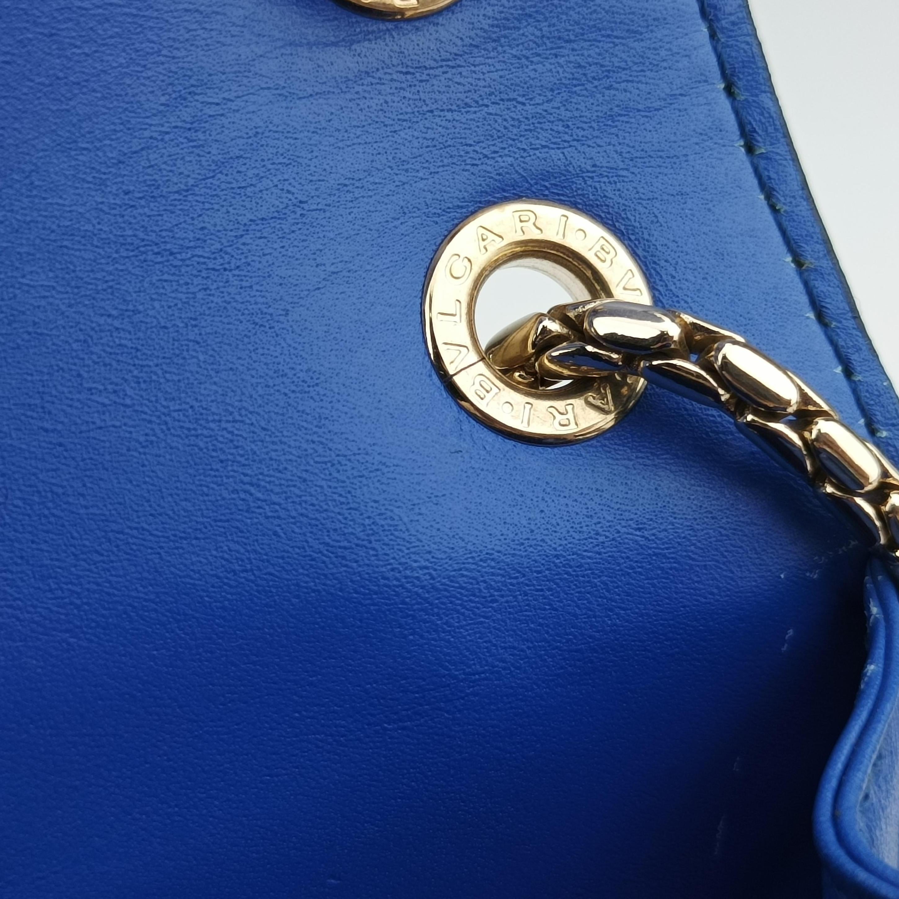Vintage Bvlgari SERPENTI FOREVER Blue leather  shoulderbag | stylenewstar