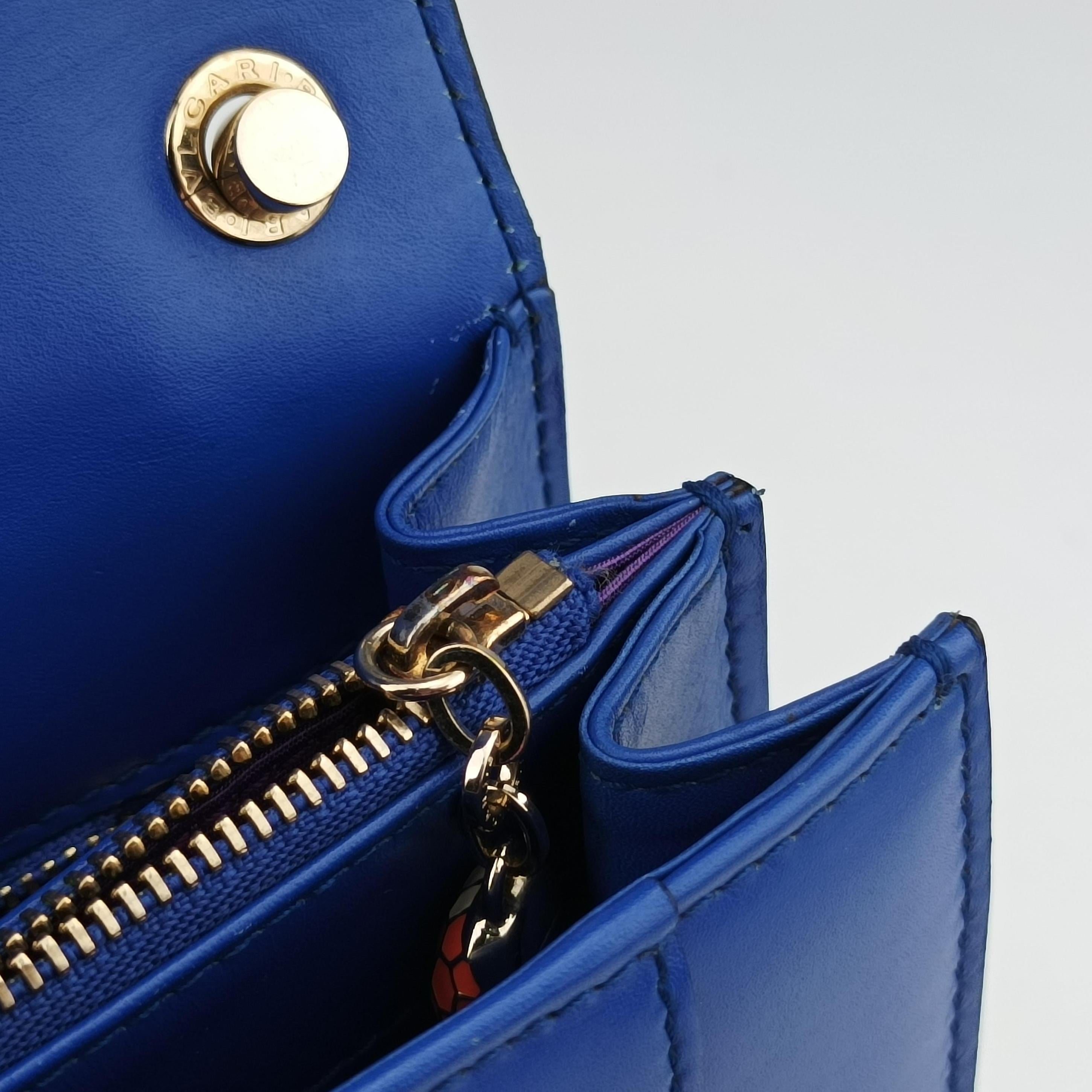 Vintage Bvlgari SERPENTI FOREVER Blue leather  shoulderbag | stylenewstar