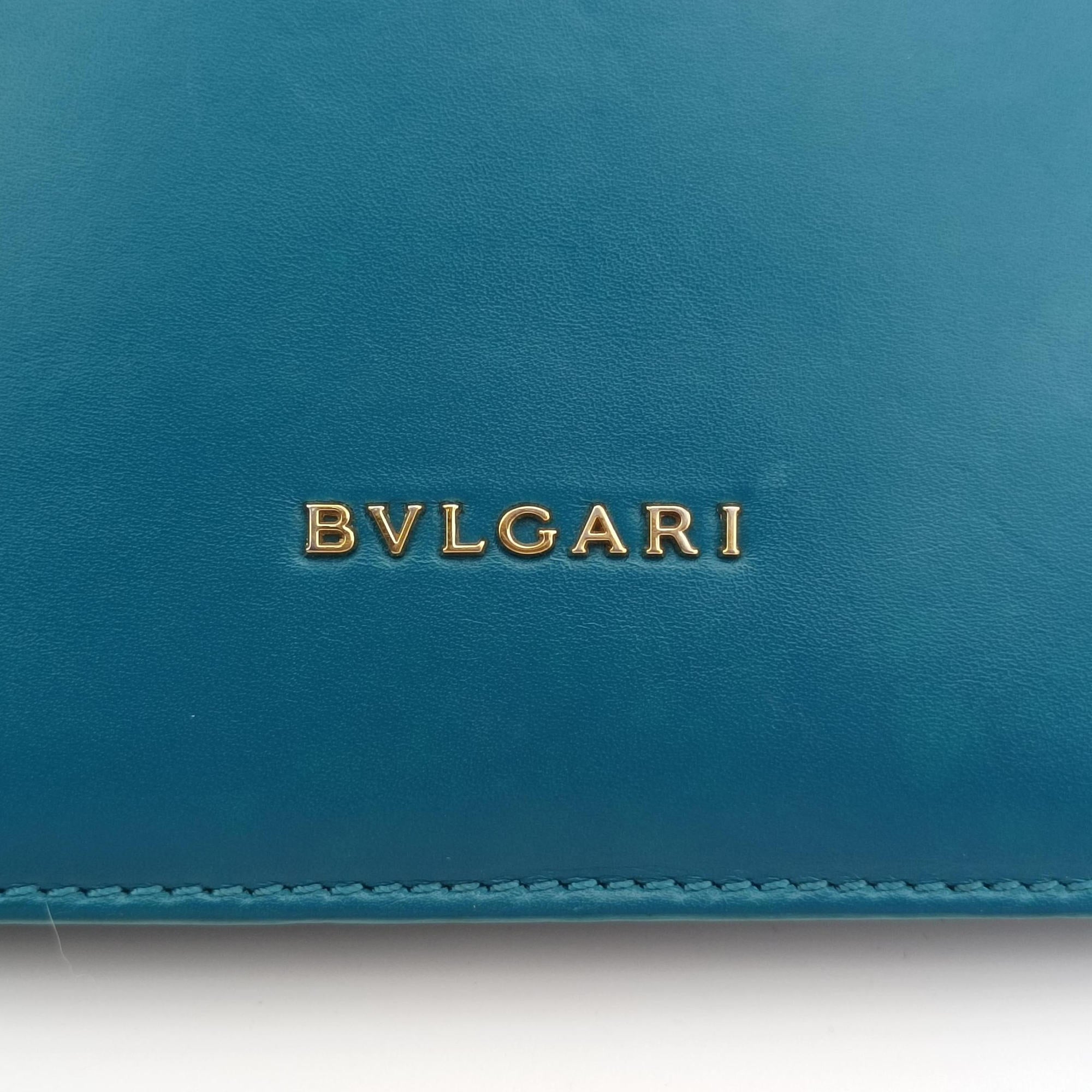 Pre-owned Bvlgari Serpenti Blue Galuchat Skin×Leather  shoulderbag | stylenewstar