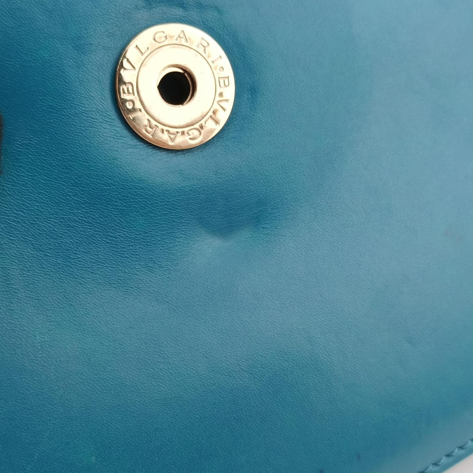Pre-owned Bvlgari Serpenti Blue Galuchat Skin×Leather  shoulderbag | stylenewstar
