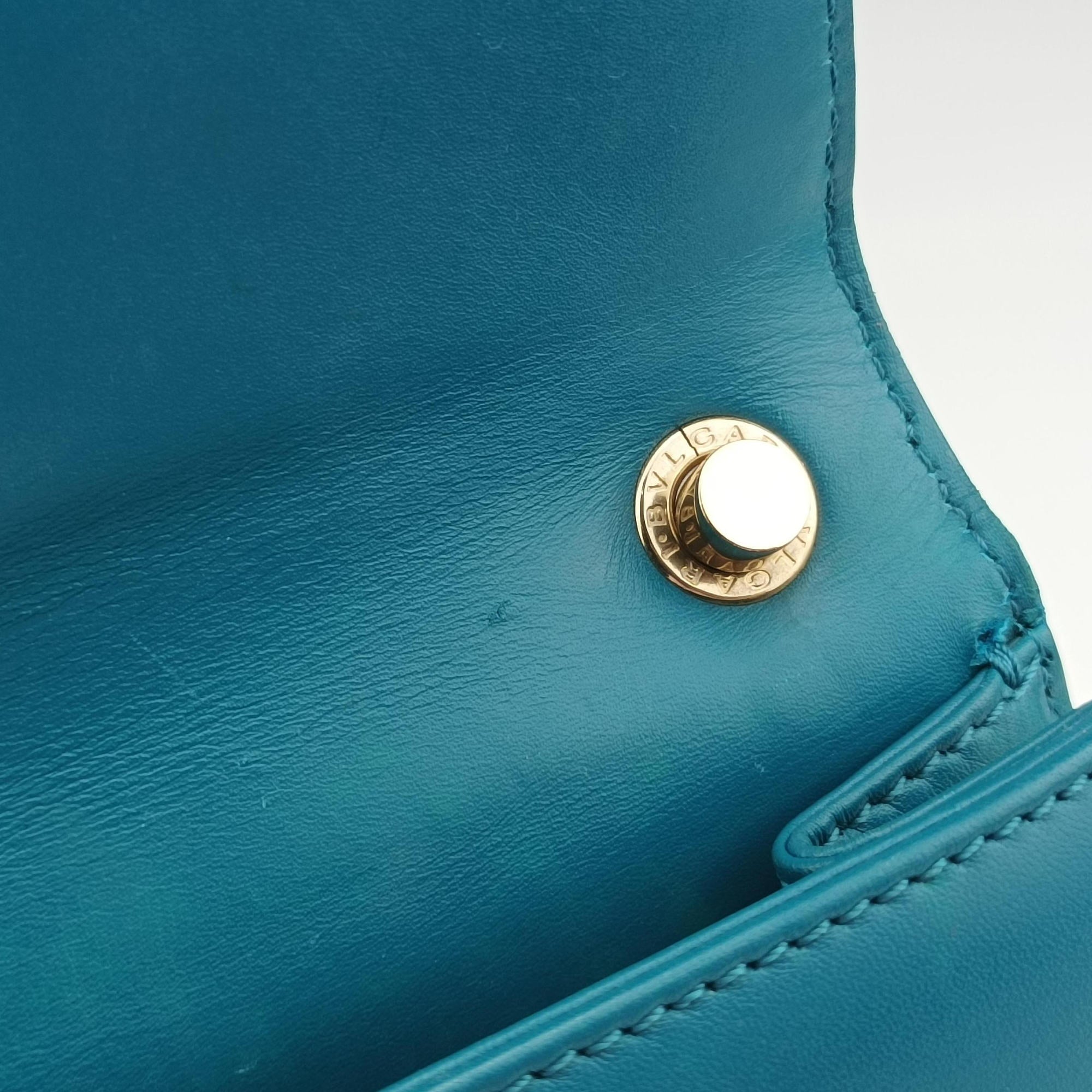 Pre-owned Bvlgari Serpenti Blue Galuchat Skin×Leather  shoulderbag | stylenewstar