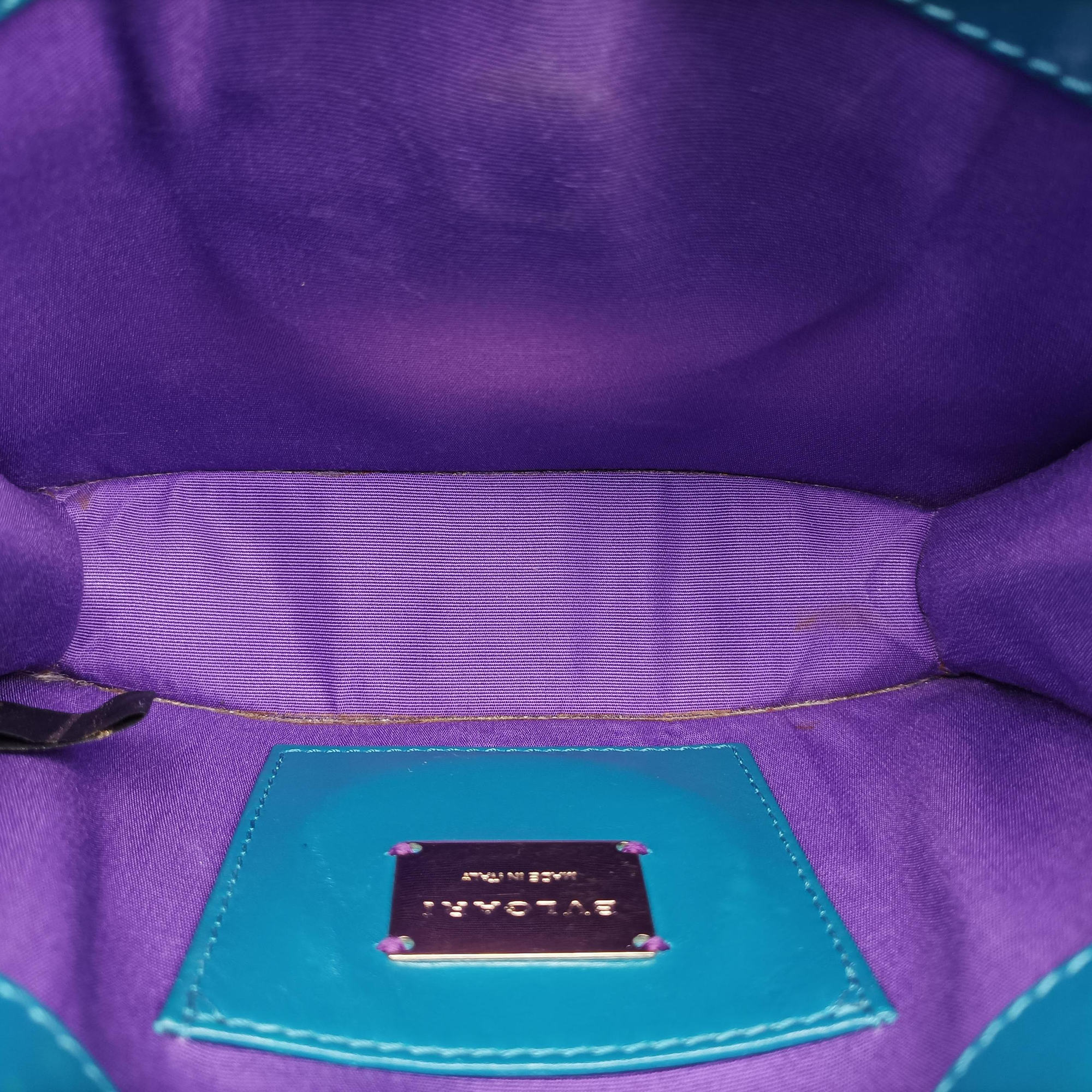 Pre-owned Bvlgari Serpenti Blue Galuchat Skin×Leather  shoulderbag | stylenewstar