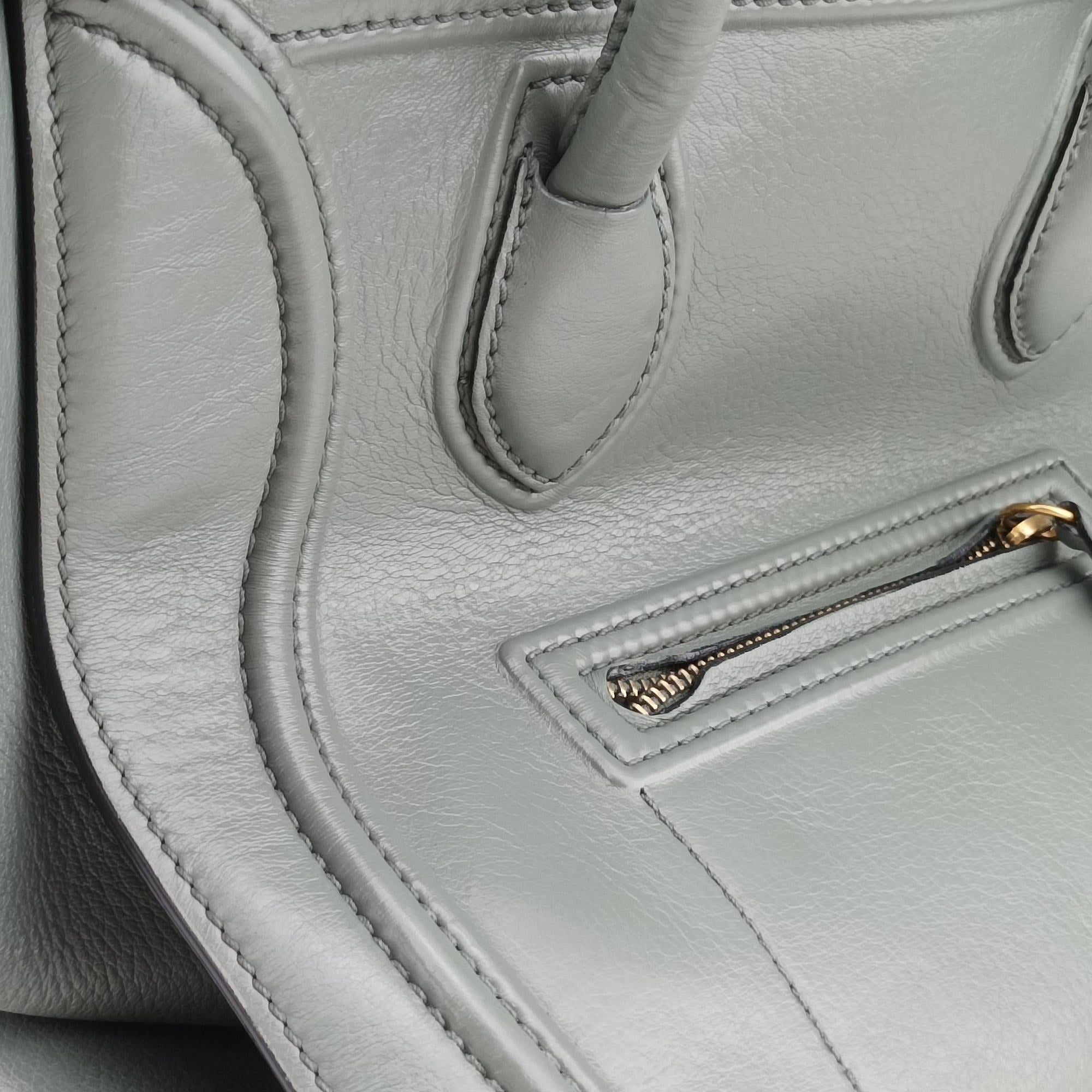Pre-owned Celine Luggage Small Square Phantom Green Leather  handbag | stylenewstar