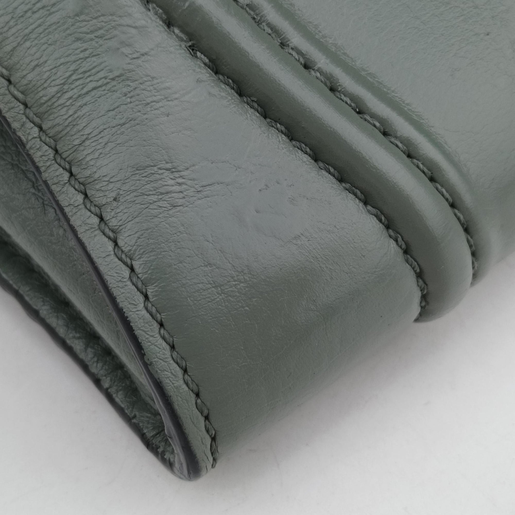 Pre-owned Celine Luggage Small Square Phantom Green Leather  handbag | stylenewstar