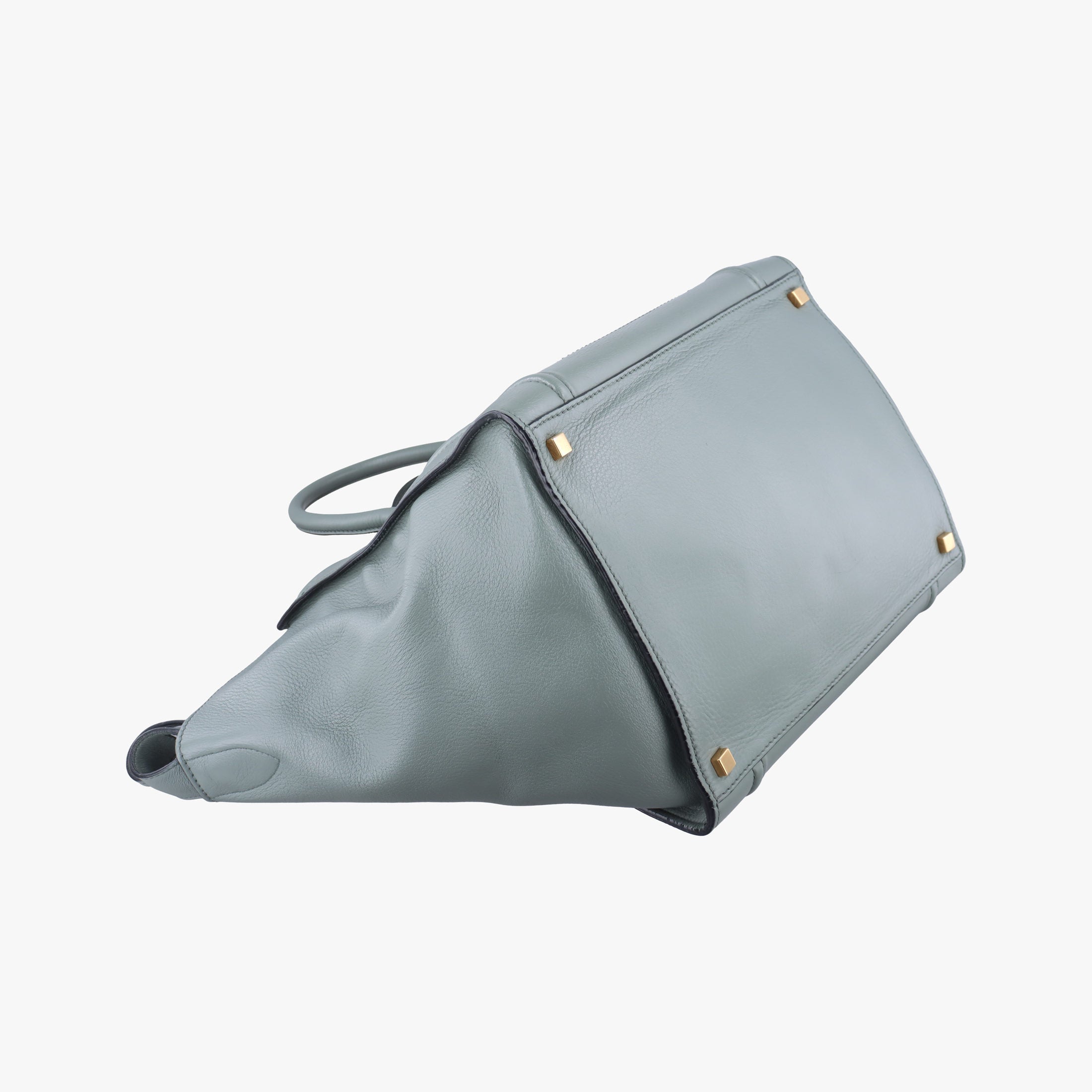 Pre-owned Celine Luggage Small Square Phantom Green Leather  handbag | stylenewstar
