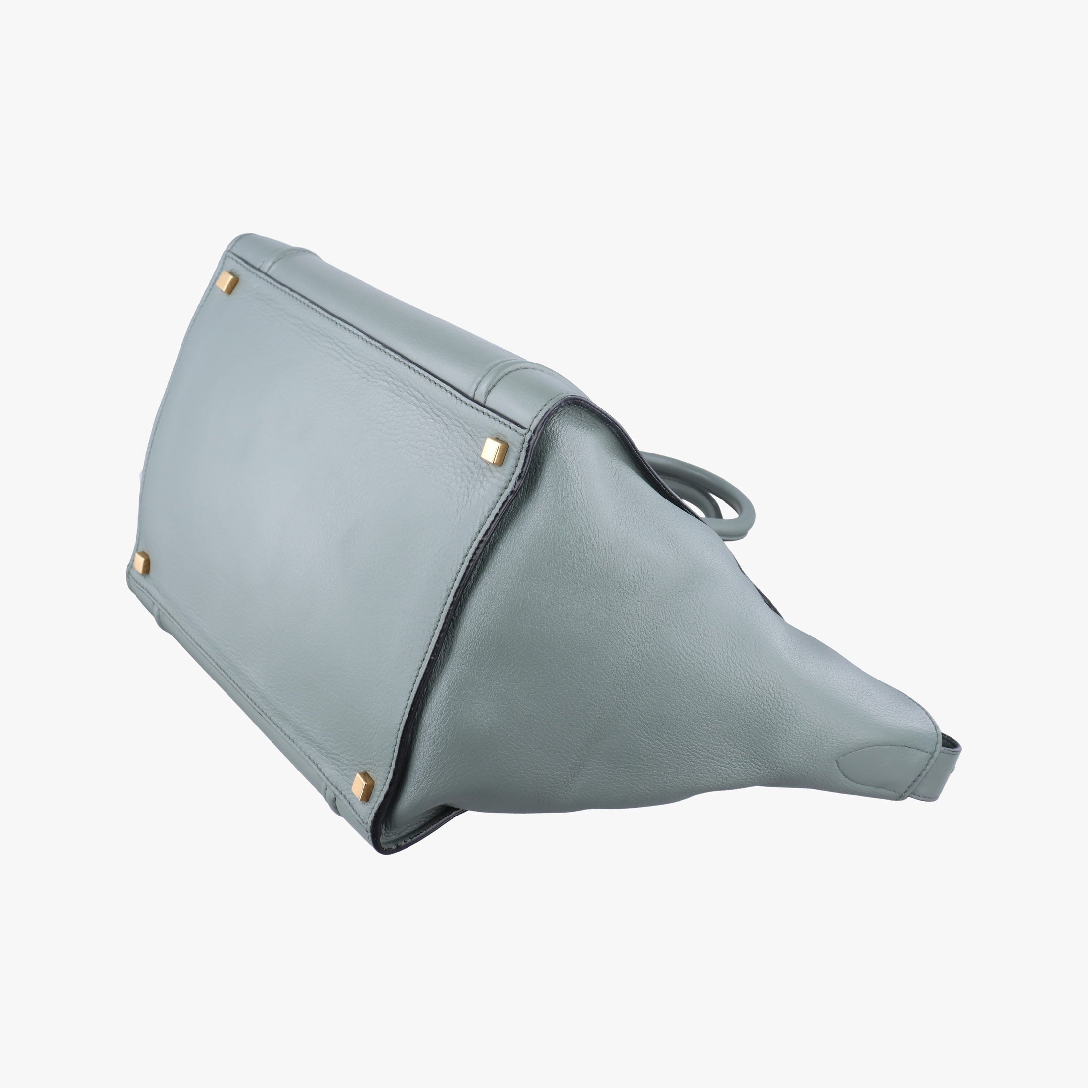 Pre-owned Celine Luggage Small Square Phantom Green Leather  handbag | stylenewstar