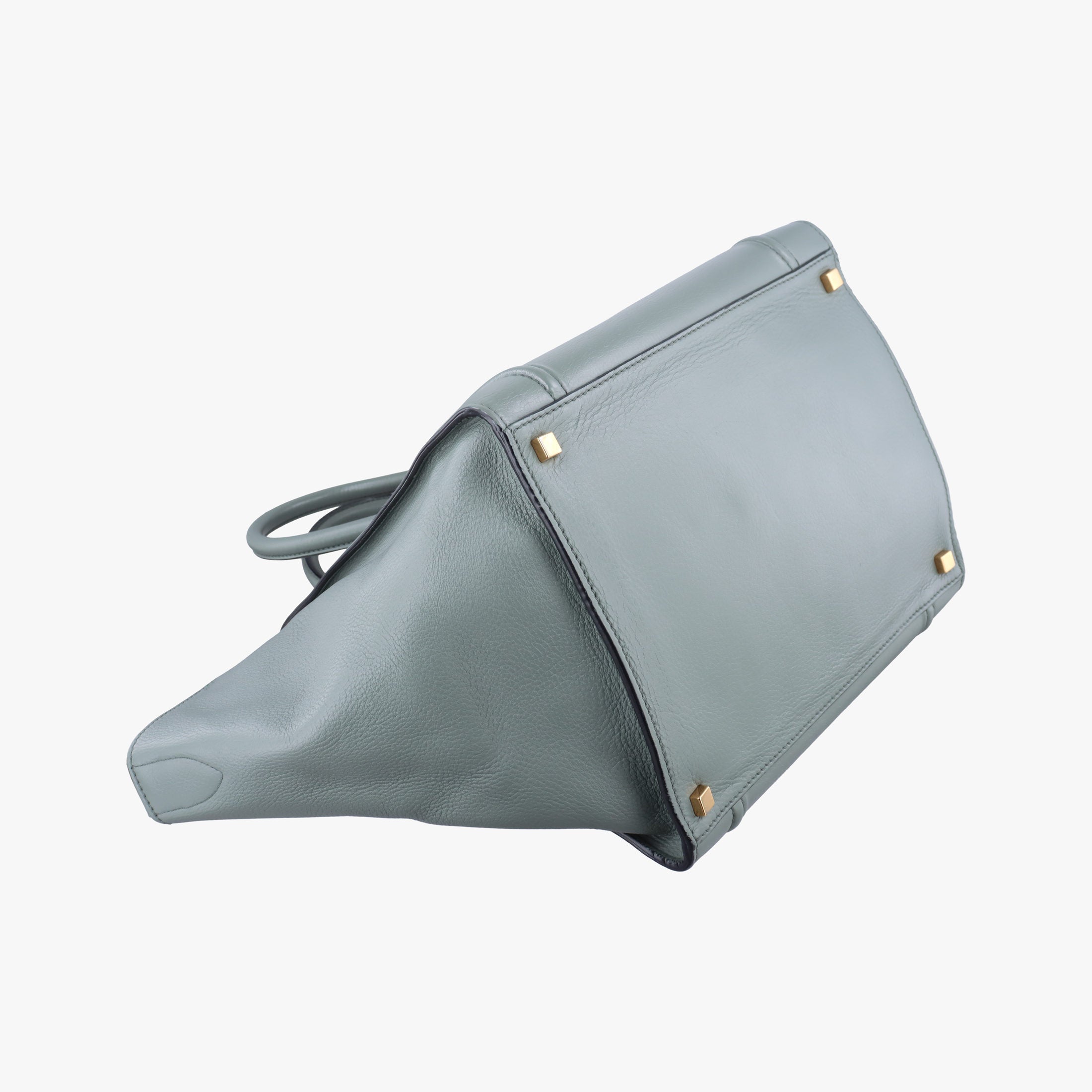 Pre-owned Celine Luggage Small Square Phantom Green Leather  handbag | stylenewstar