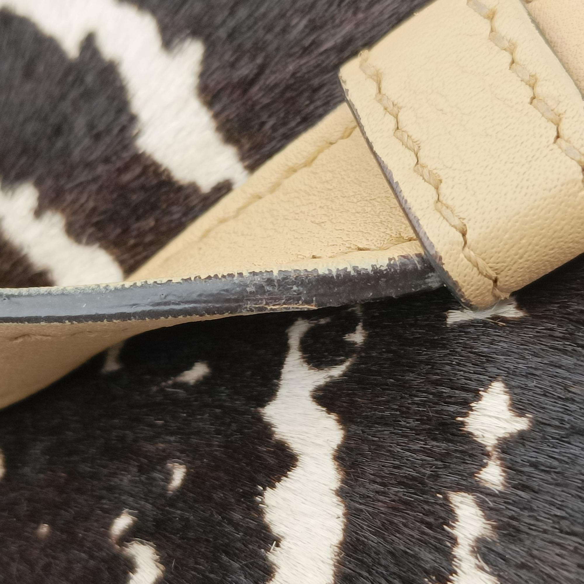 Pre-owned Gucci Broadway beige×Multicolour ponyhair×leather 283061 shoulderbag | stylenewstar