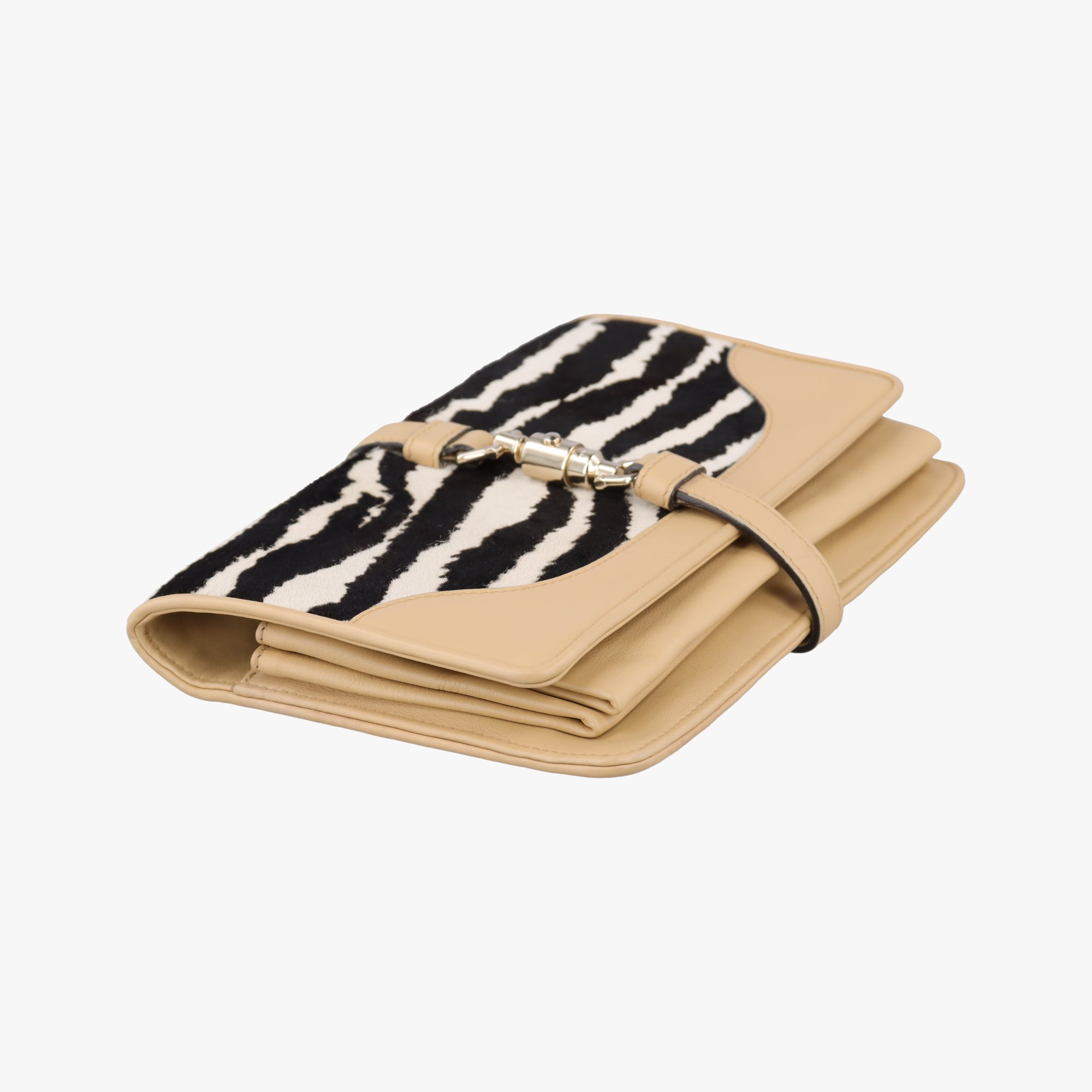 Pre-owned Gucci Broadway beige×Multicolour ponyhair×leather 283061 shoulderbag | stylenewstar