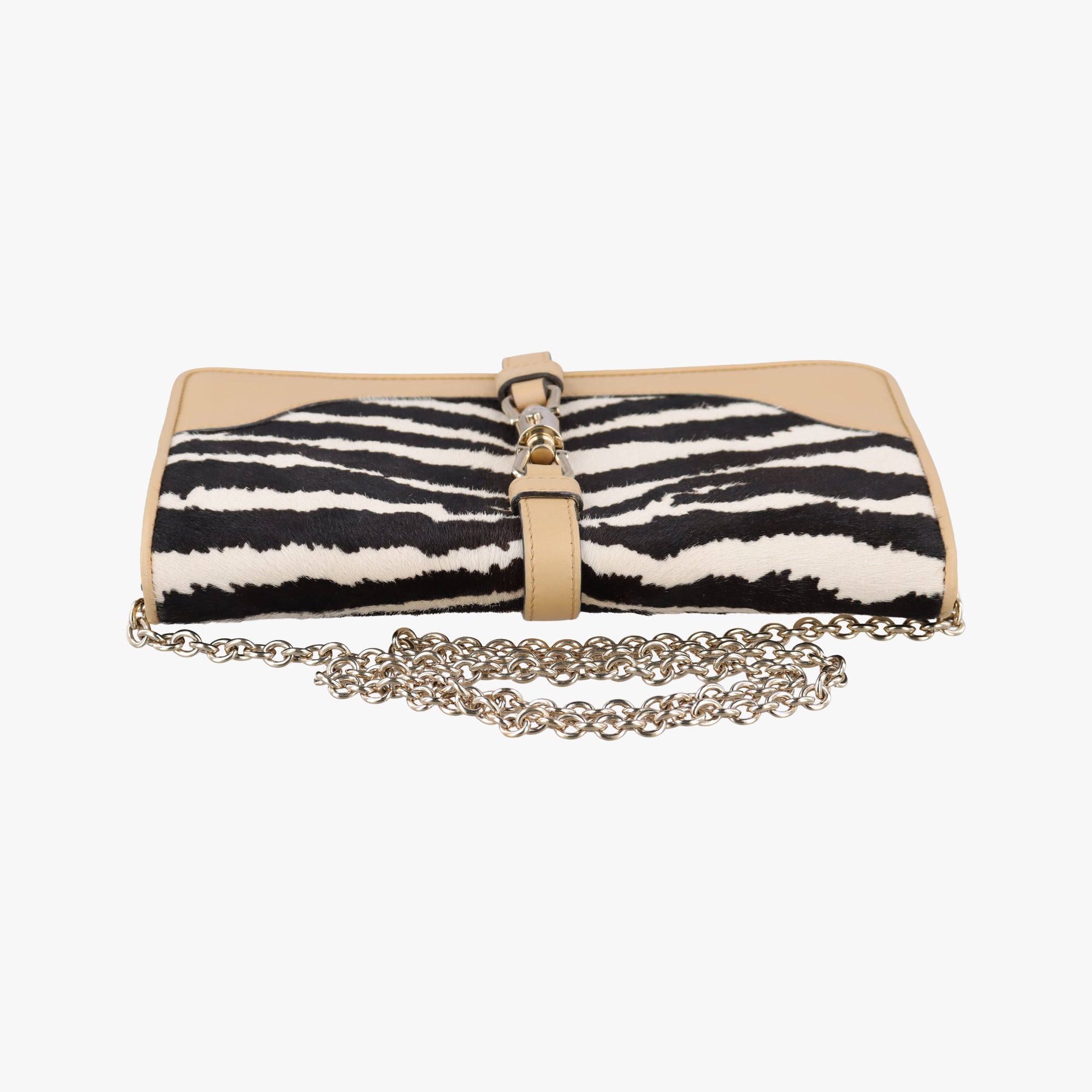 Pre-owned Gucci Broadway beige×Multicolour ponyhair×leather 283061 shoulderbag | stylenewstar