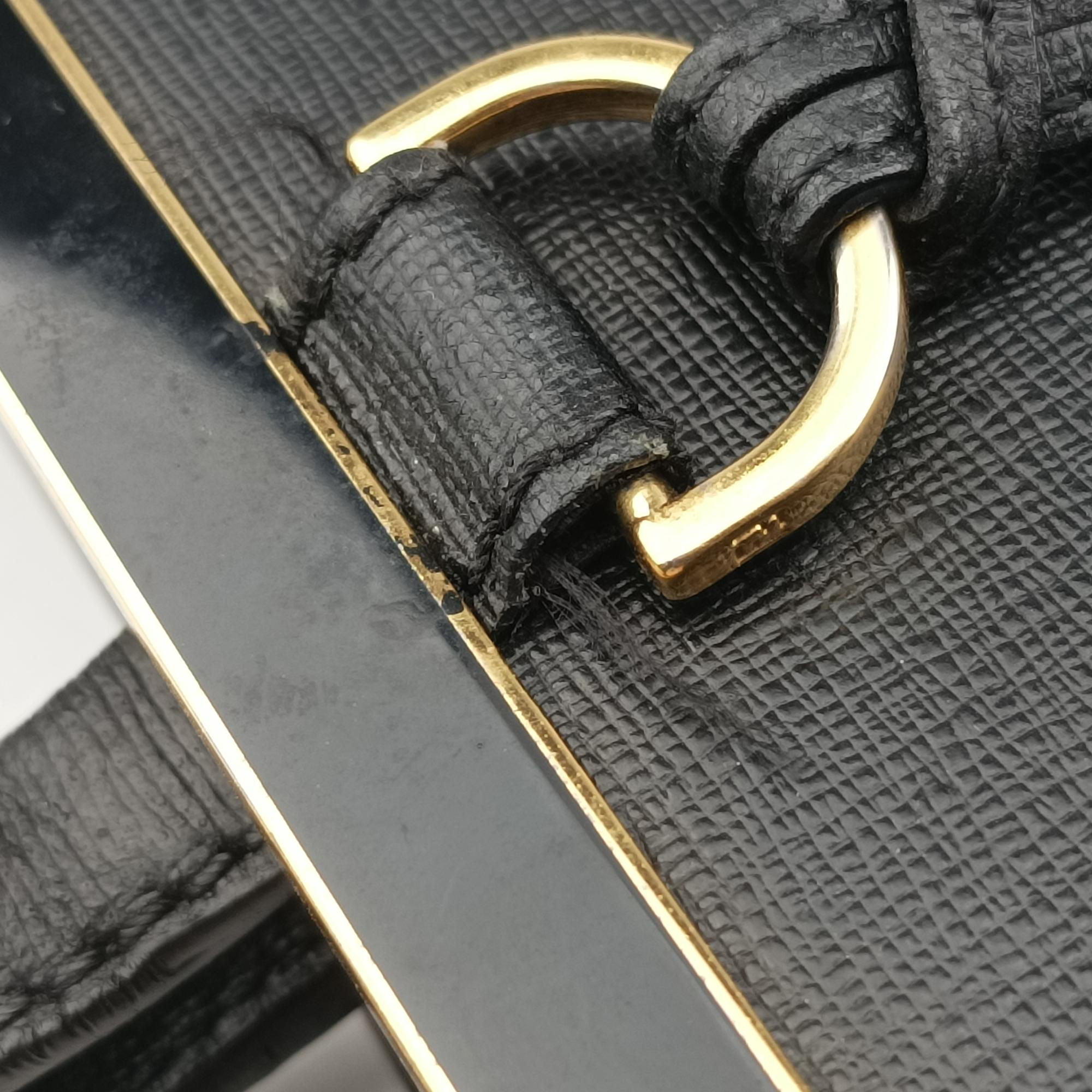 Pre-owned Fendi 2 JOURS Black Leather 8BH250 shoulderbag | stylenewstar