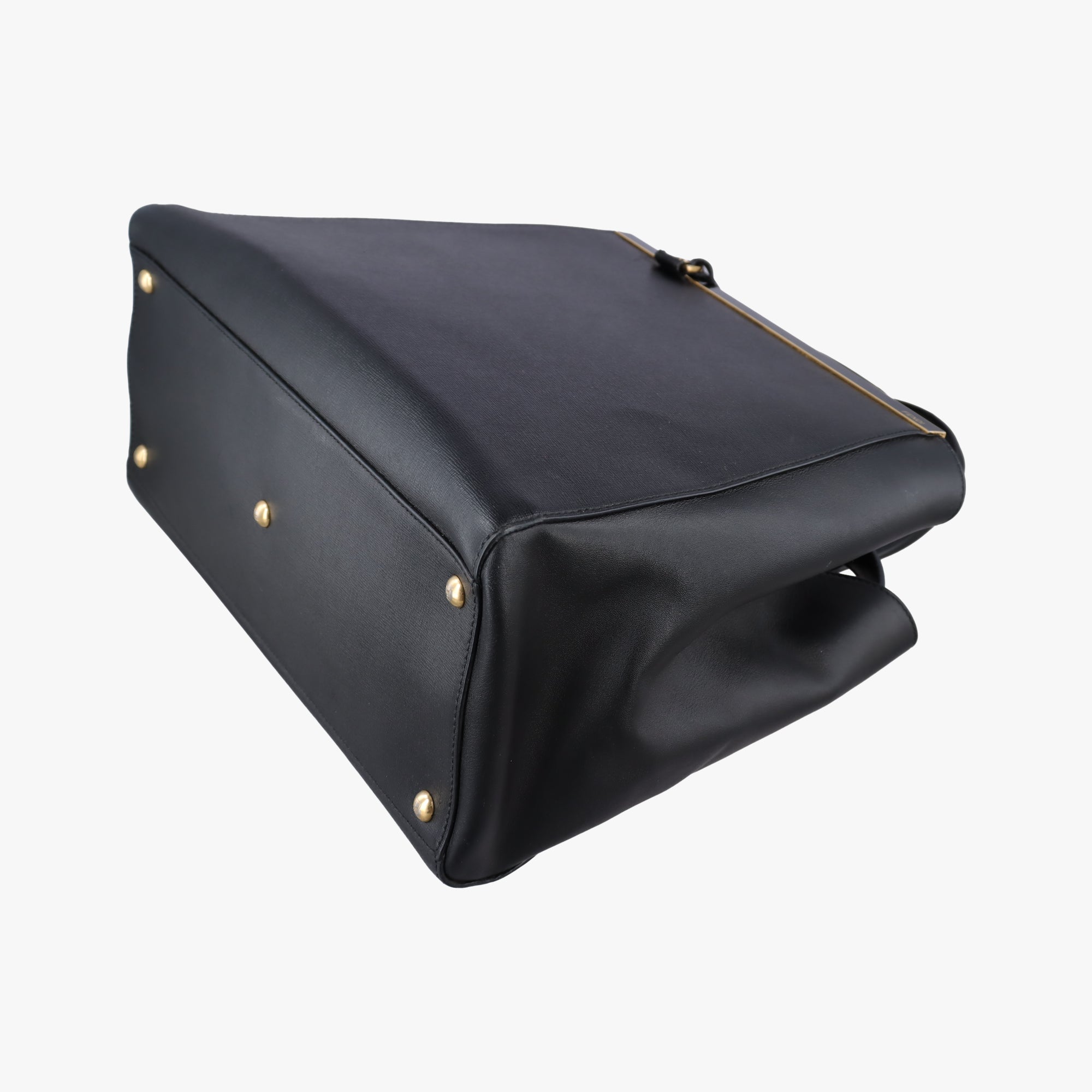 Pre-owned Fendi 2 JOURS Black Leather 8BH250 shoulderbag | stylenewstar