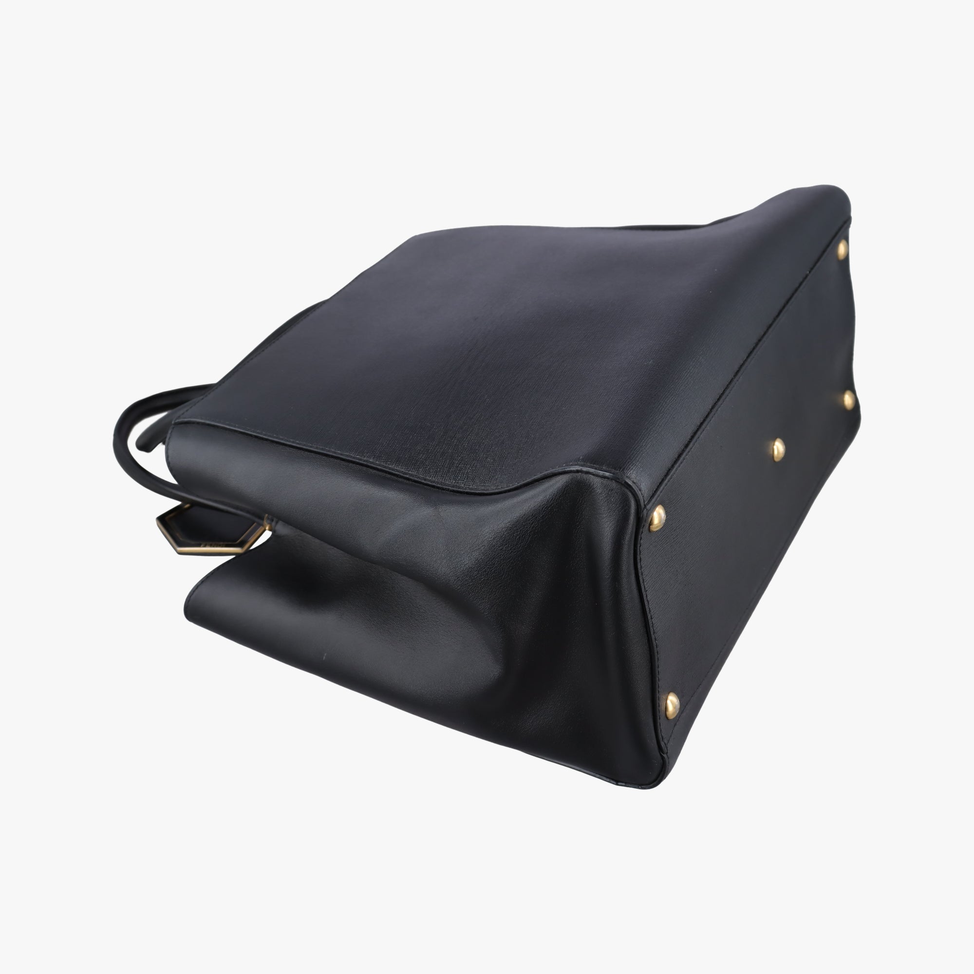 Pre-owned Fendi 2 JOURS Black Leather 8BH250 shoulderbag | stylenewstar