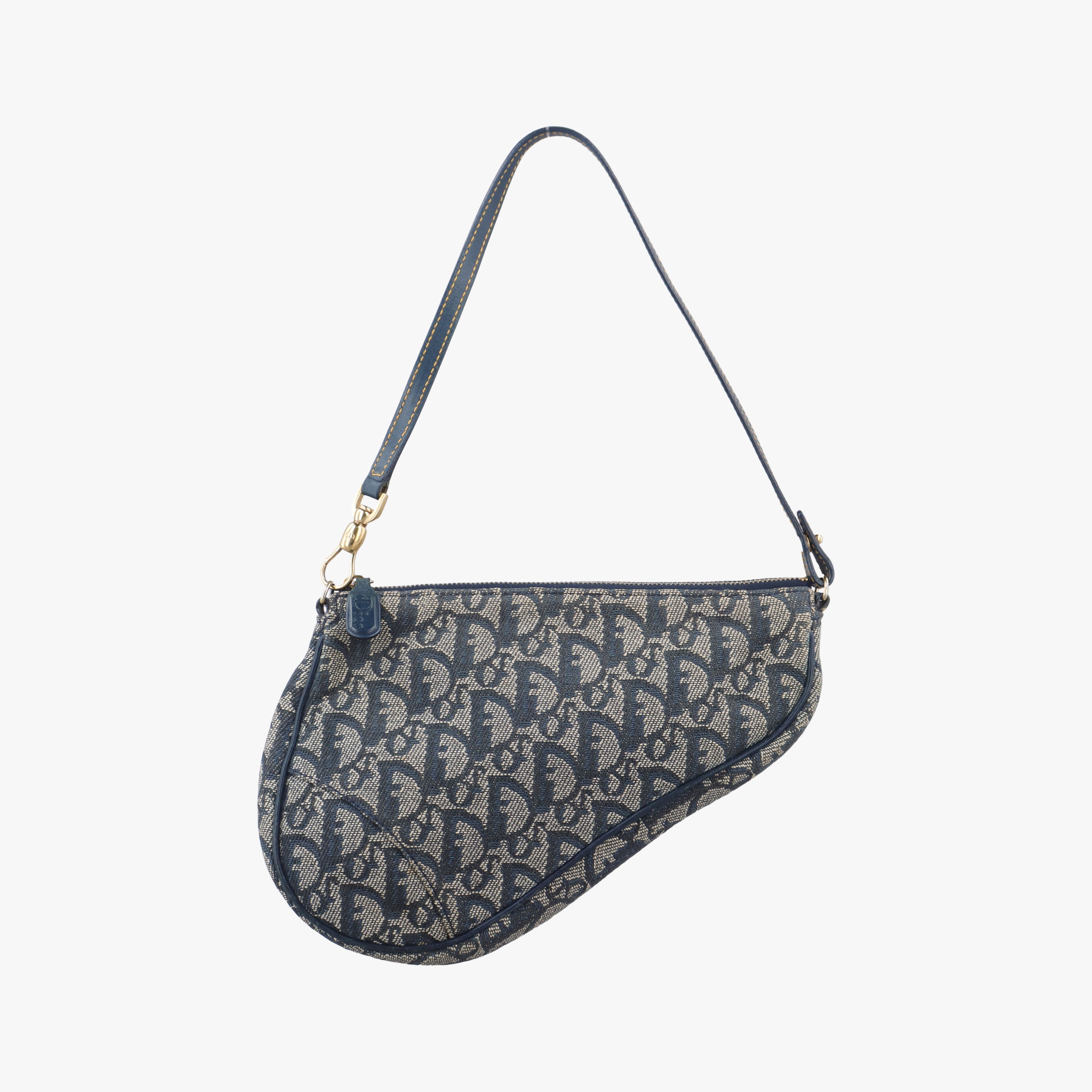 Secondhand Christian Dior Saddle Navy Jacquard  handbag | stylenewstar