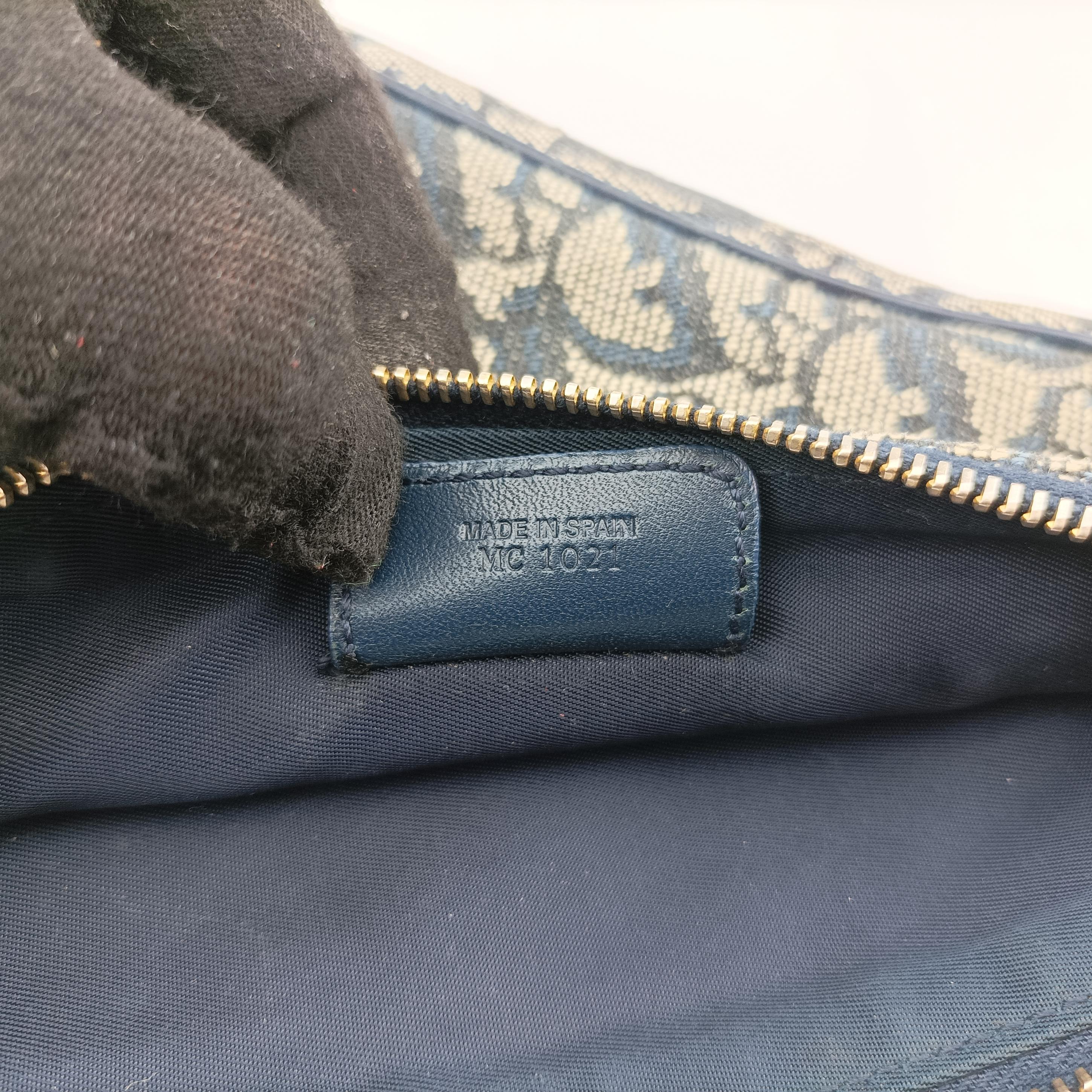 Secondhand Christian Dior Saddle Navy Jacquard  handbag | stylenewstar