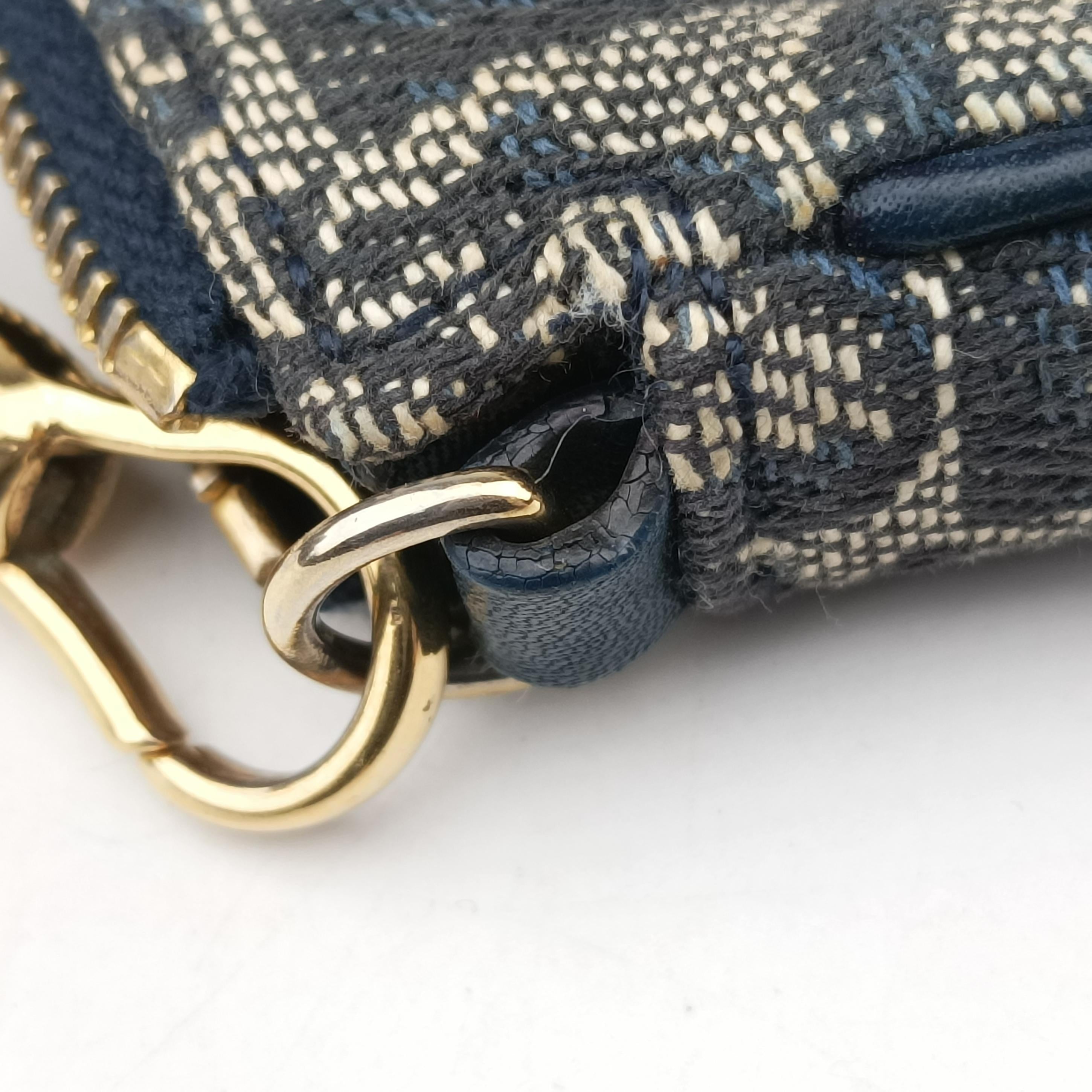 Secondhand Christian Dior Saddle Navy Jacquard  handbag | stylenewstar