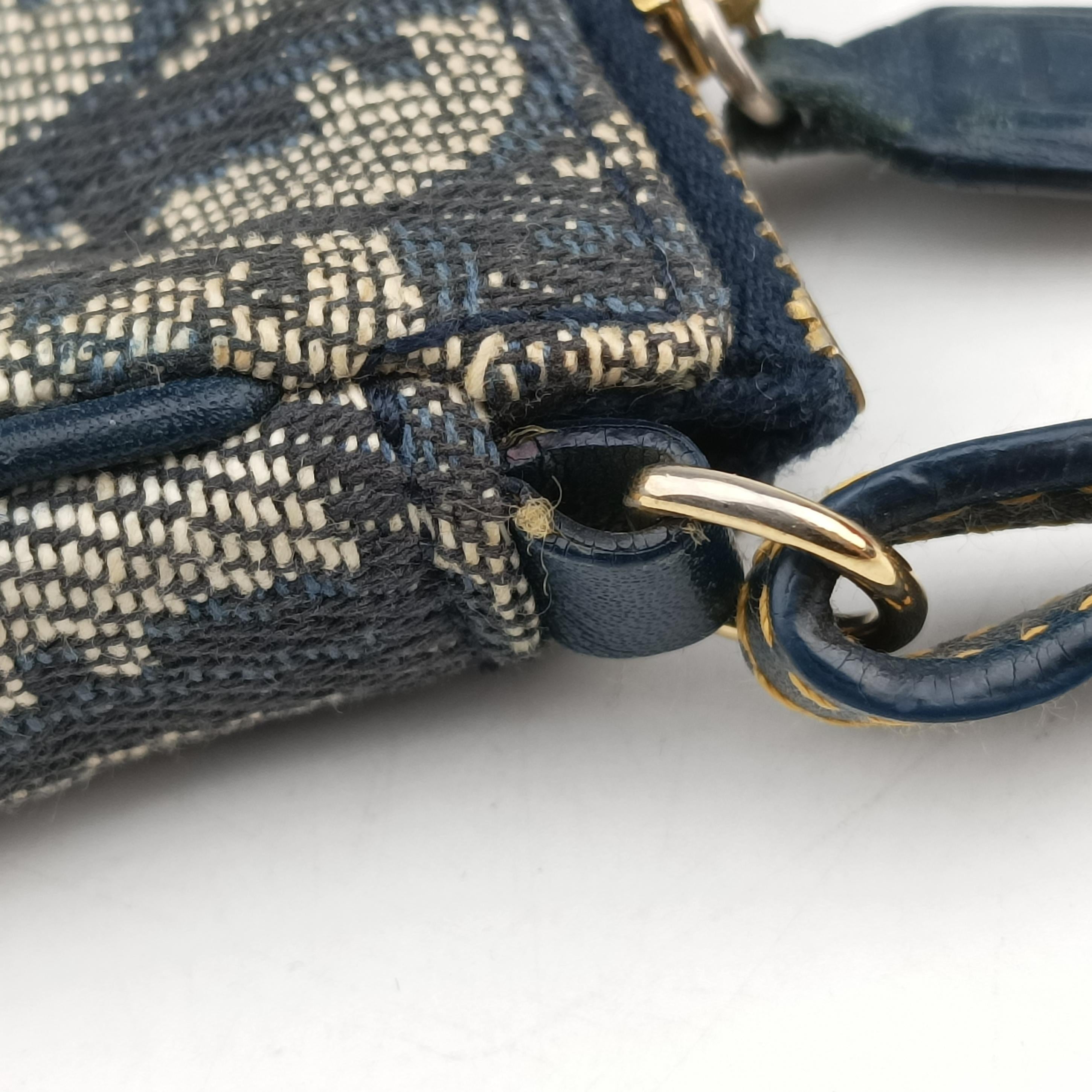 Secondhand Christian Dior Saddle Navy Jacquard  handbag | stylenewstar
