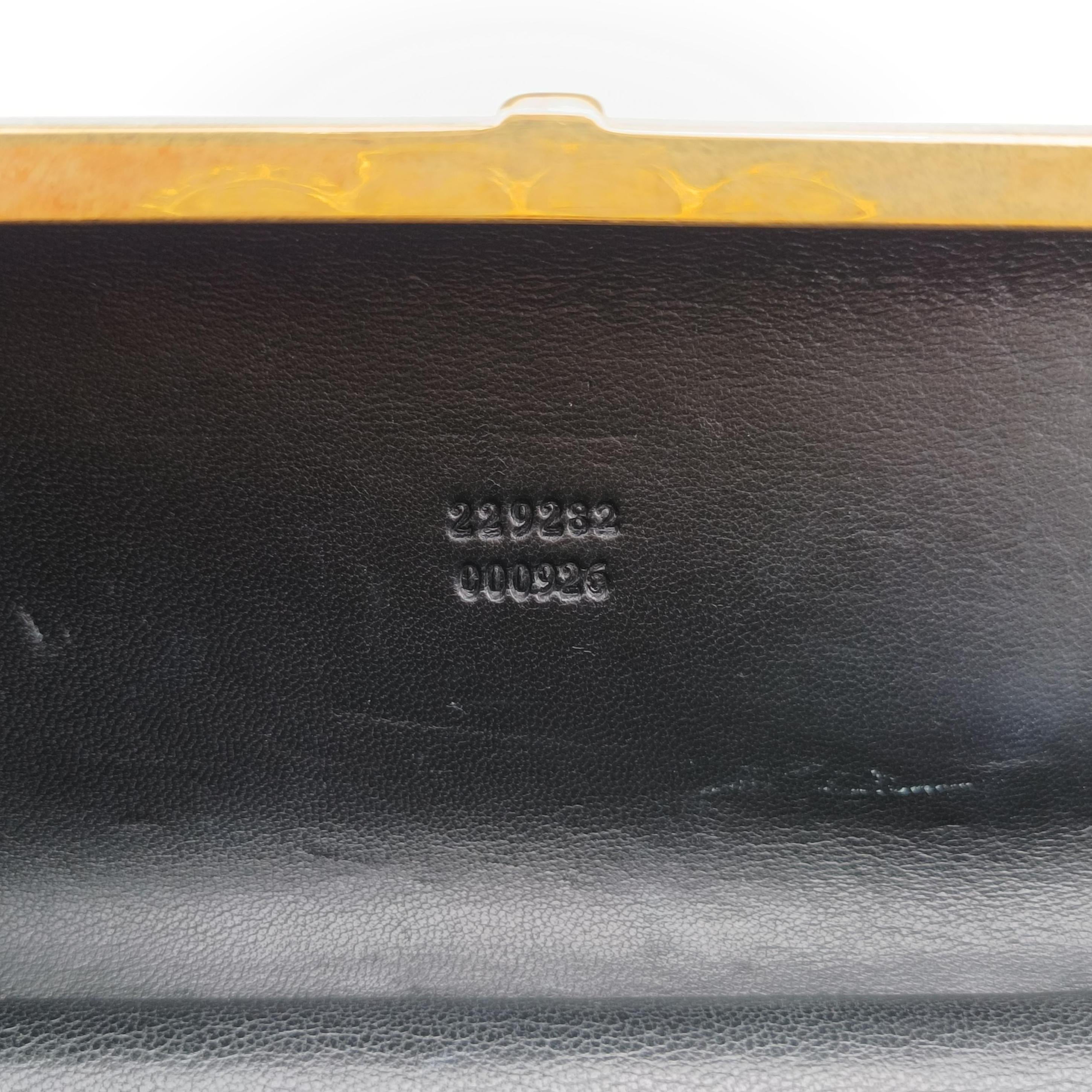 Pre-owned Alexander McQueen Four Ring Black Leather  clutchbag | stylenewstar