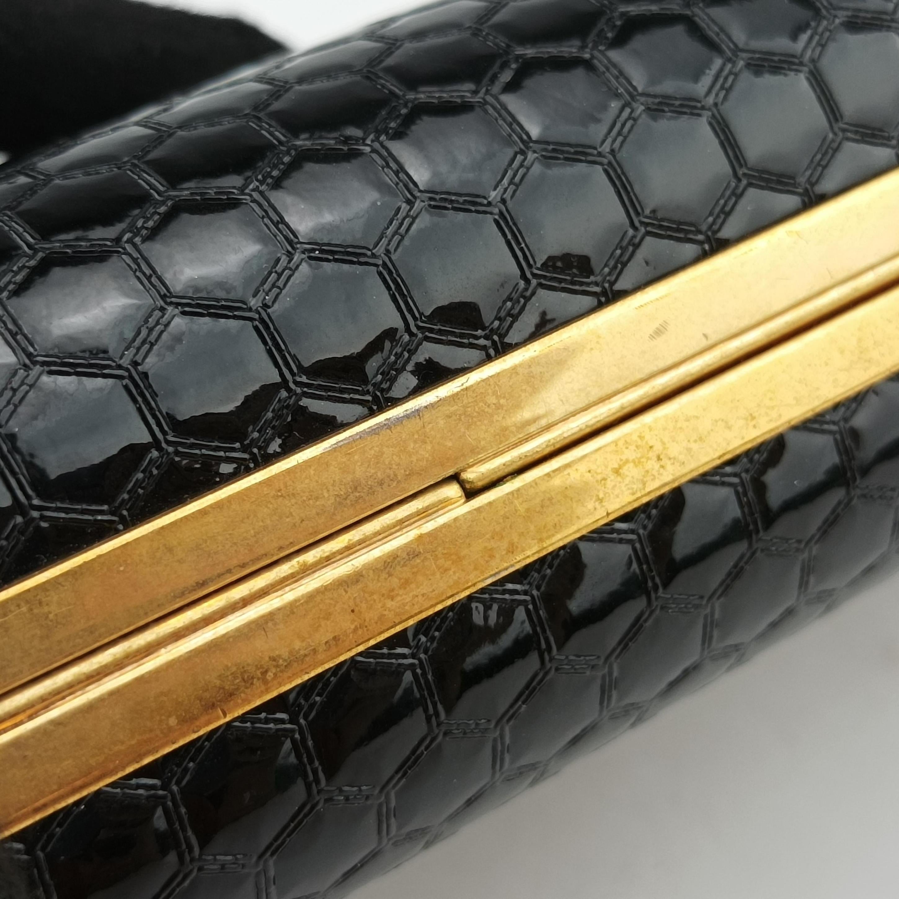 Pre-owned Alexander McQueen Four Ring Black Leather  clutchbag | stylenewstar