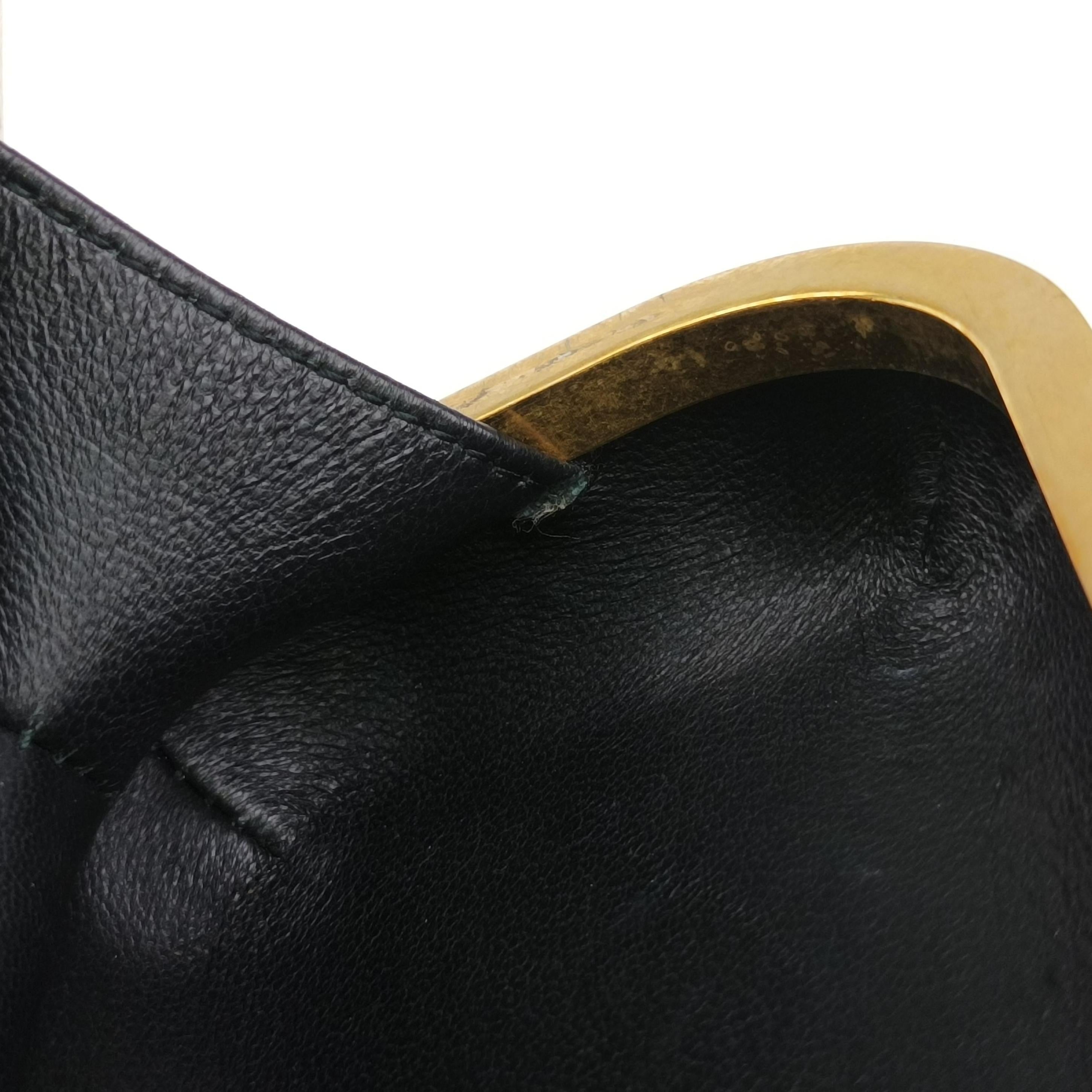 Pre-owned Alexander McQueen Four Ring Black Leather  clutchbag | stylenewstar