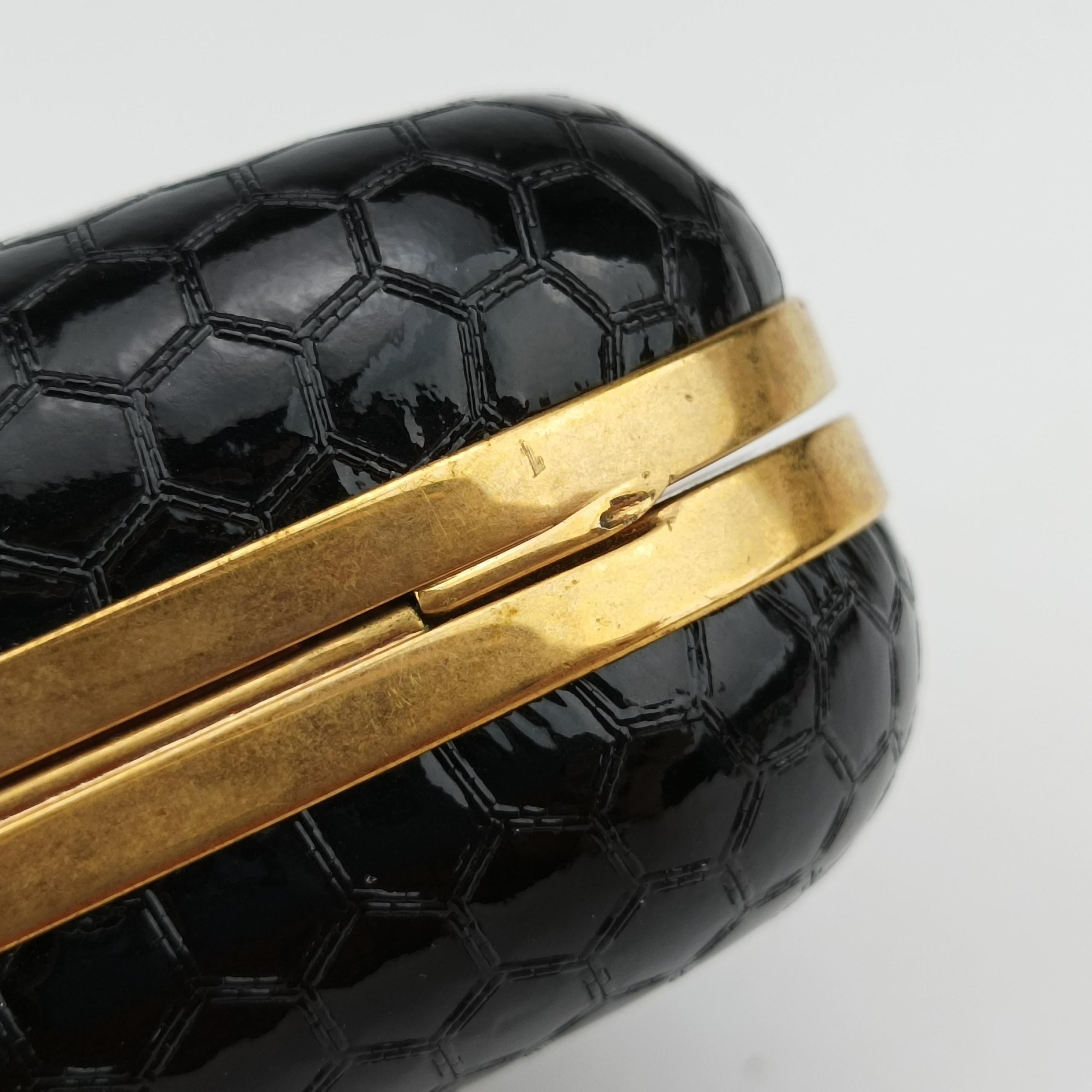 Pre-owned Alexander McQueen Four Ring Black Leather  clutchbag | stylenewstar