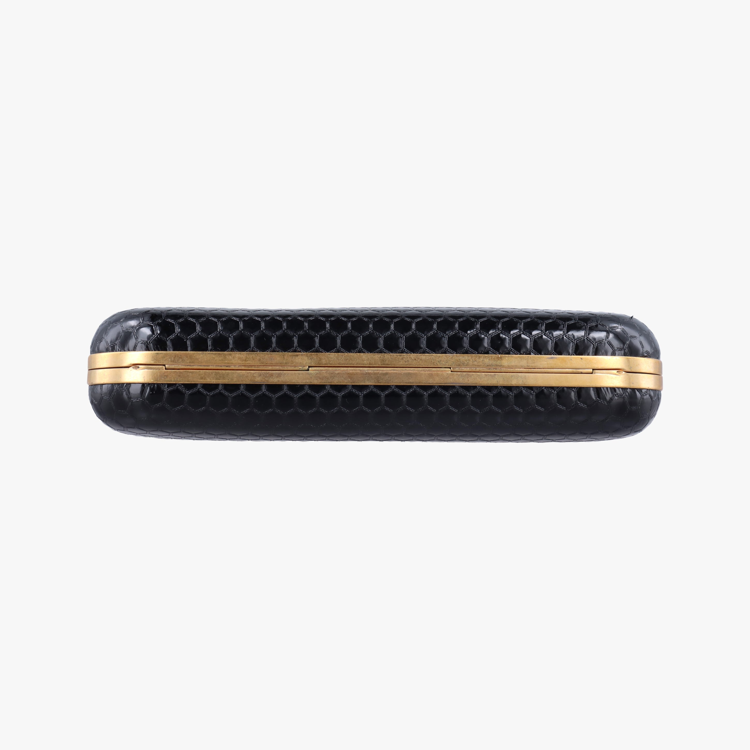 Pre-owned Alexander McQueen Four Ring Black Leather  clutchbag | stylenewstar
