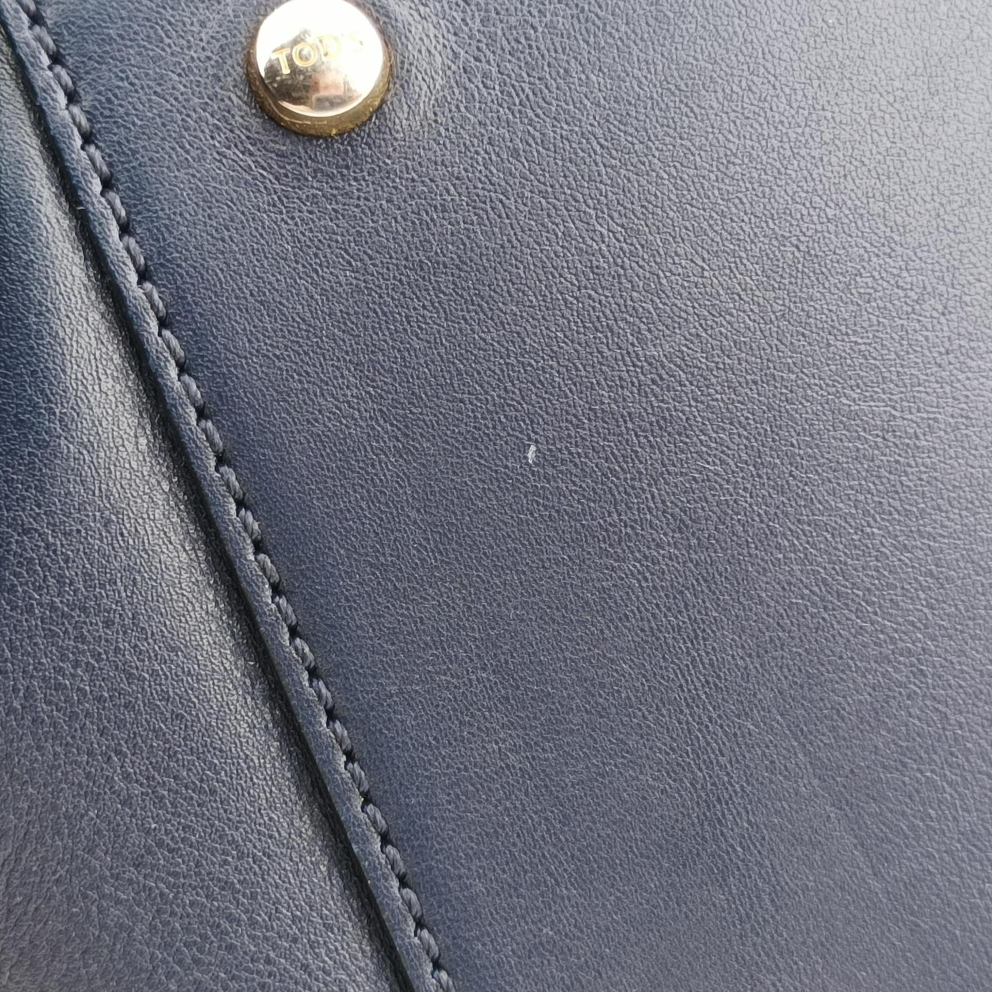 Pre-owned TODS D-Cube Navy x White mink  handbag | stylenewstar