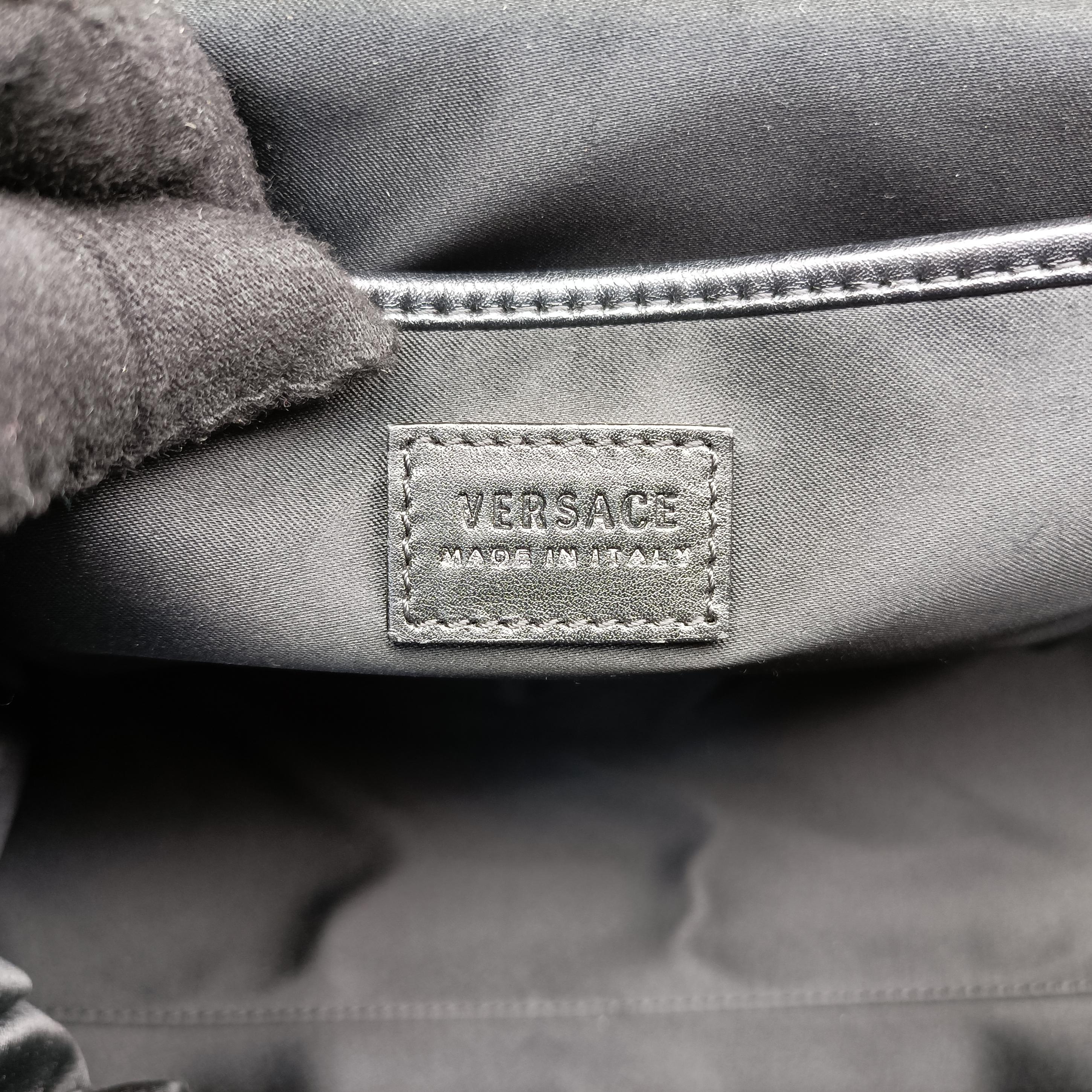 Pre-owned VERSACE medusa Black×Multicolour ponyhair×leather  shoulderbag | stylenewstar
