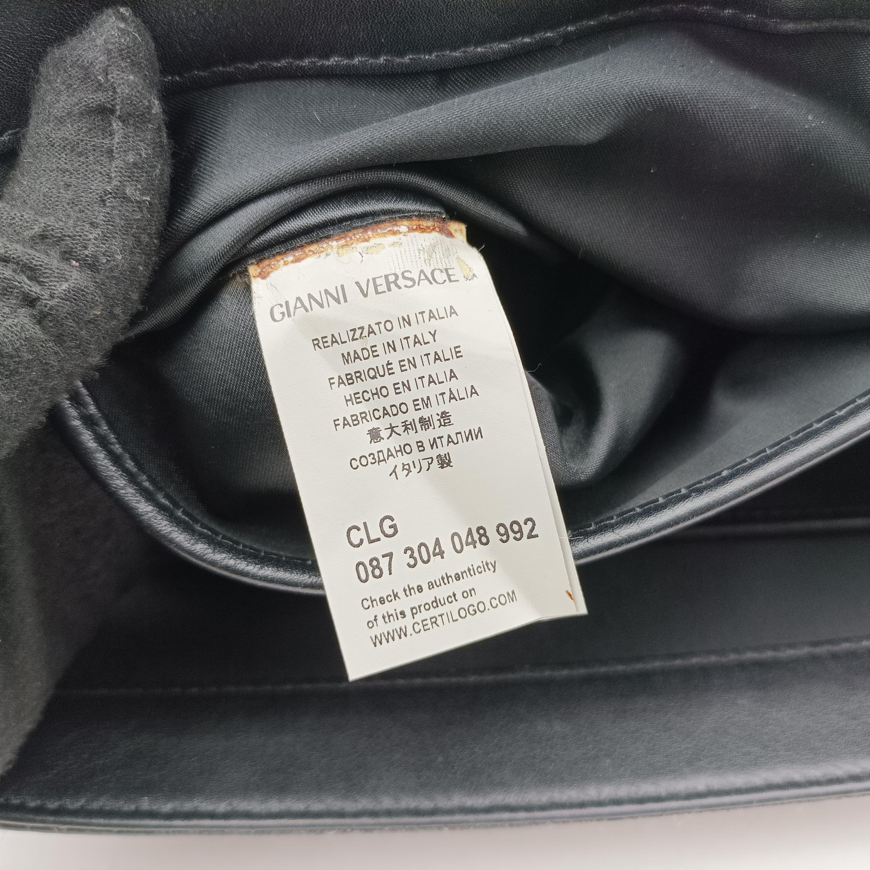 Pre-owned VERSACE medusa Black×Multicolour ponyhair×leather  shoulderbag | stylenewstar