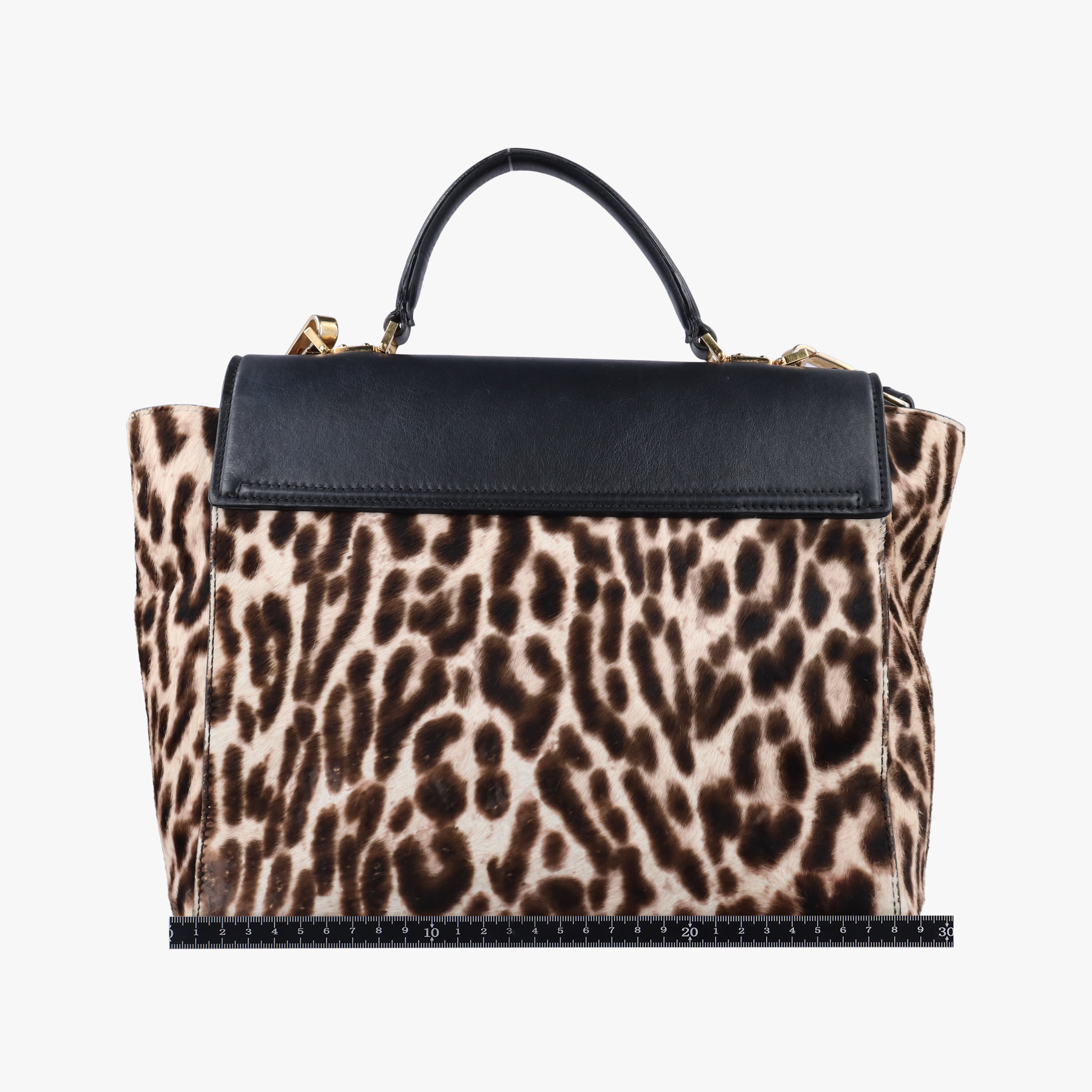 Pre-owned VERSACE medusa Black×Multicolour ponyhair×leather  shoulderbag | stylenewstar