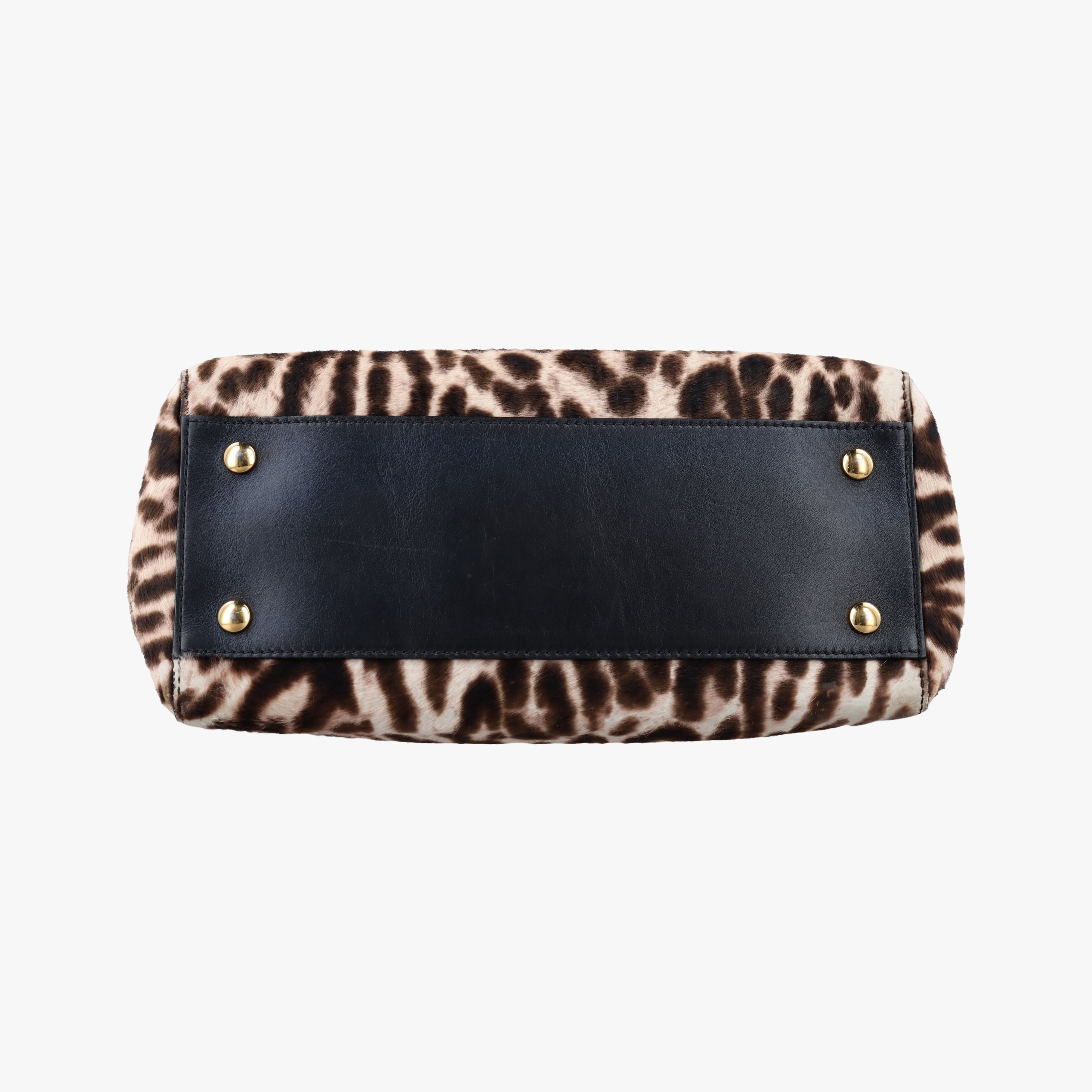 Pre-owned VERSACE medusa Black×Multicolour ponyhair×leather  shoulderbag | stylenewstar