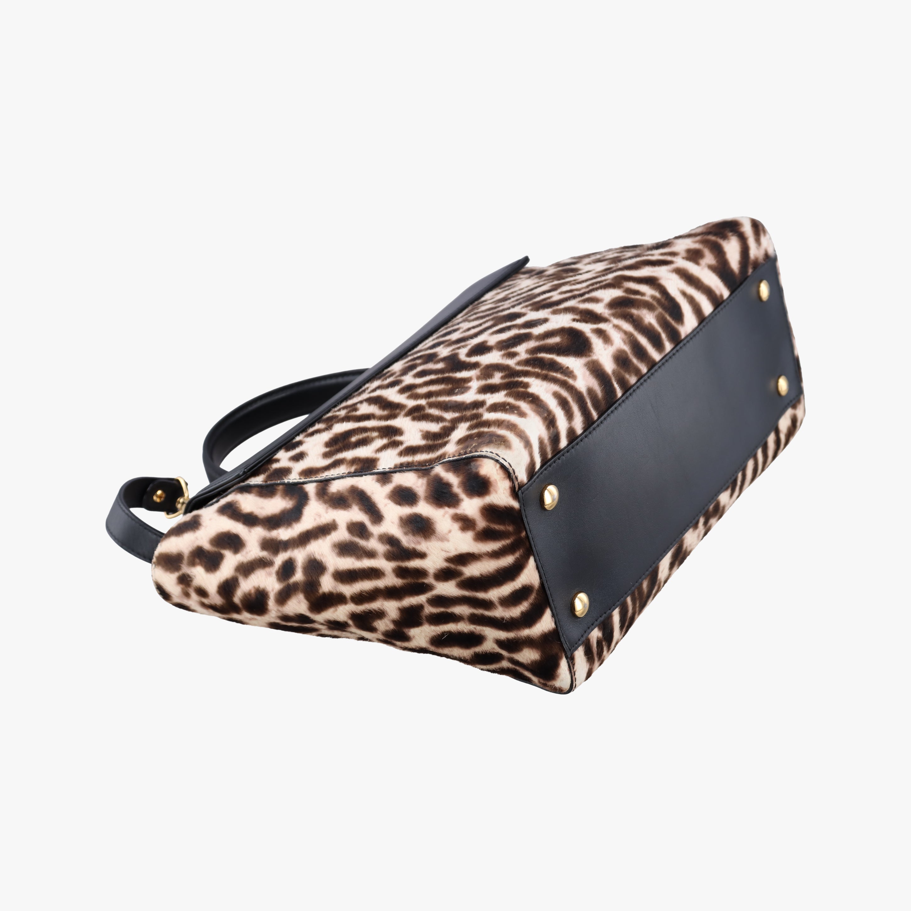 Pre-owned VERSACE medusa Black×Multicolour ponyhair×leather  shoulderbag | stylenewstar