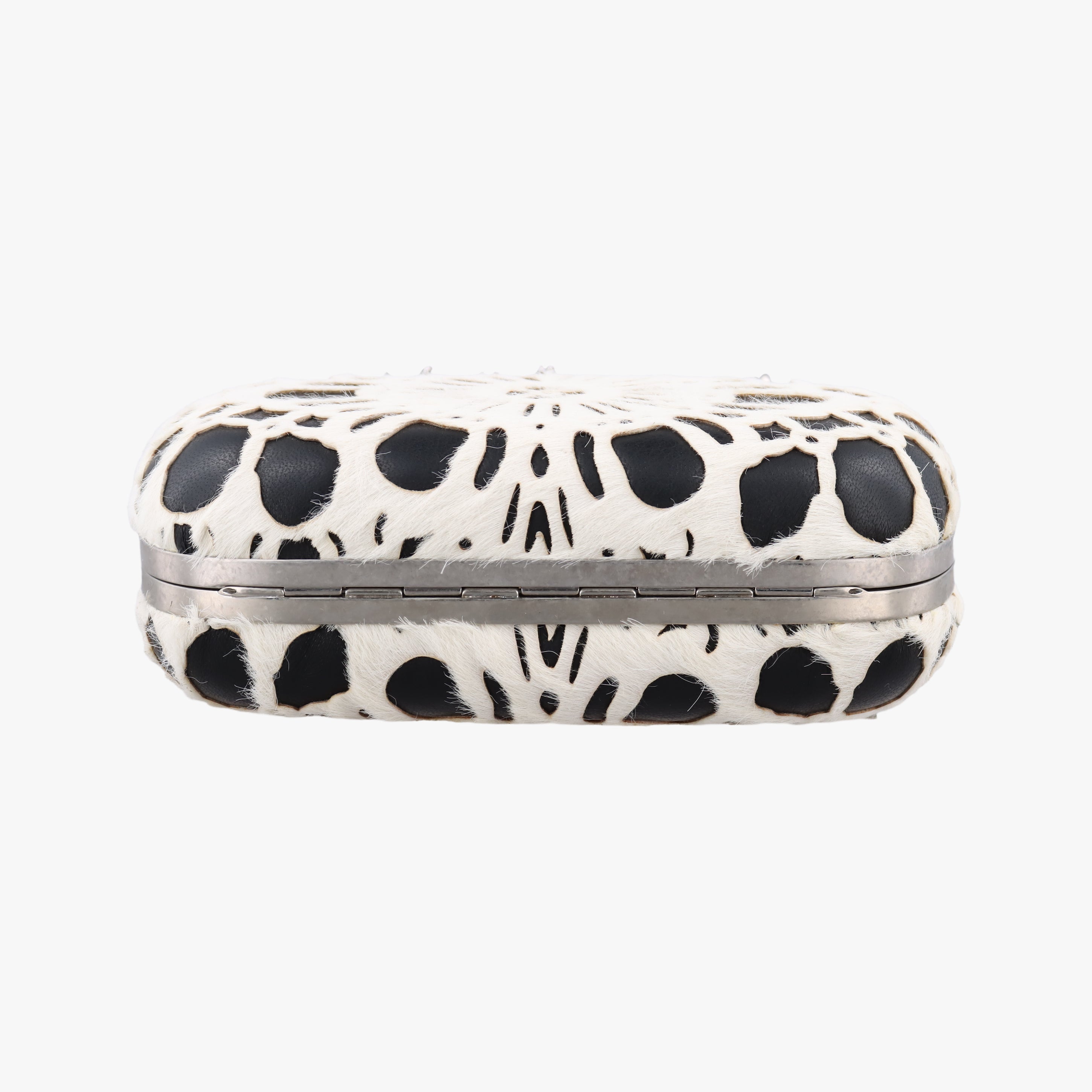 Pre-owned Alexander McQueen Knucklebox Black×White ponyhair  clutchbag | stylenewstar