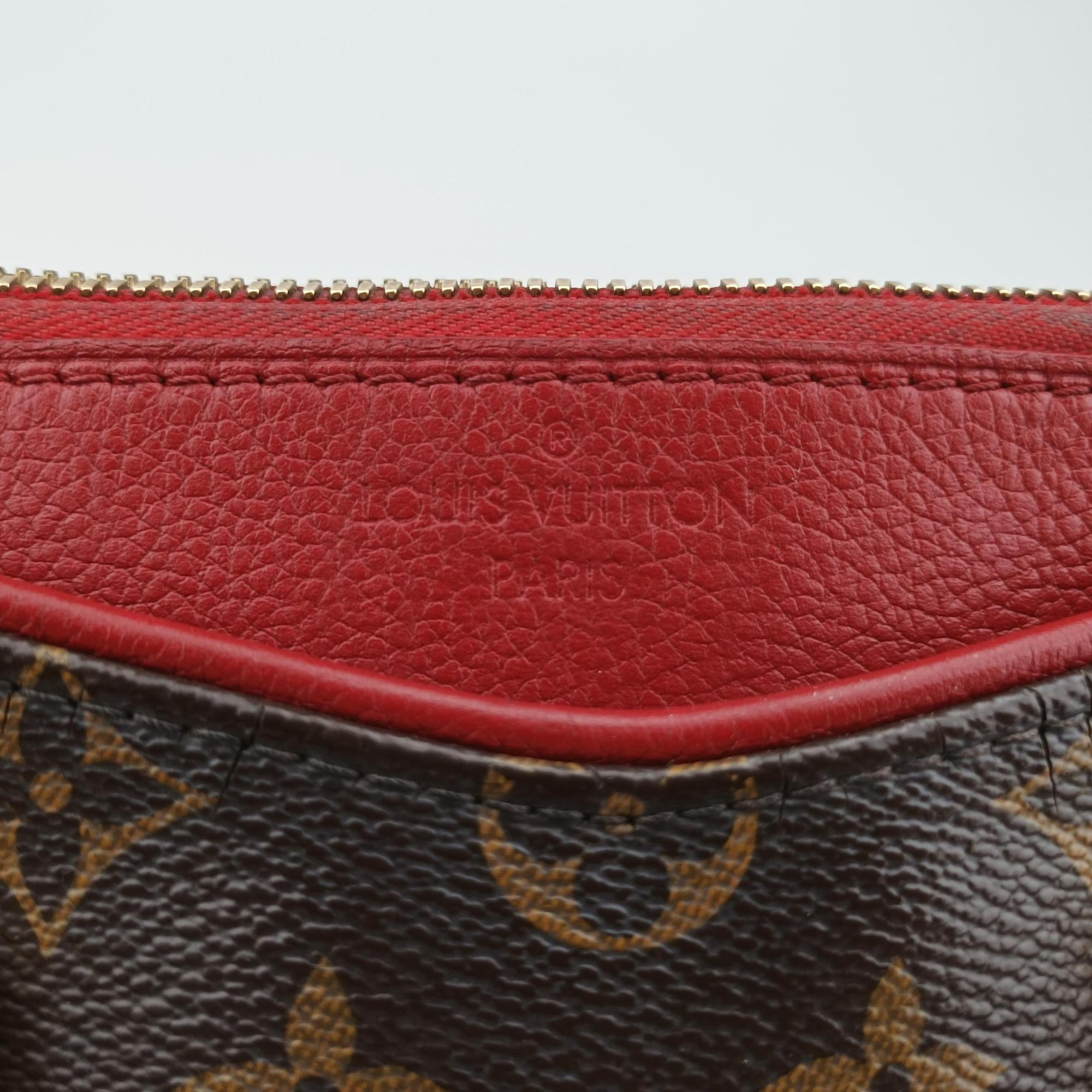 Pre-owned Louis Vuitton Pallas BB Brown×CERISE Monogram canvas M41241 shoulderbag | stylenewstar