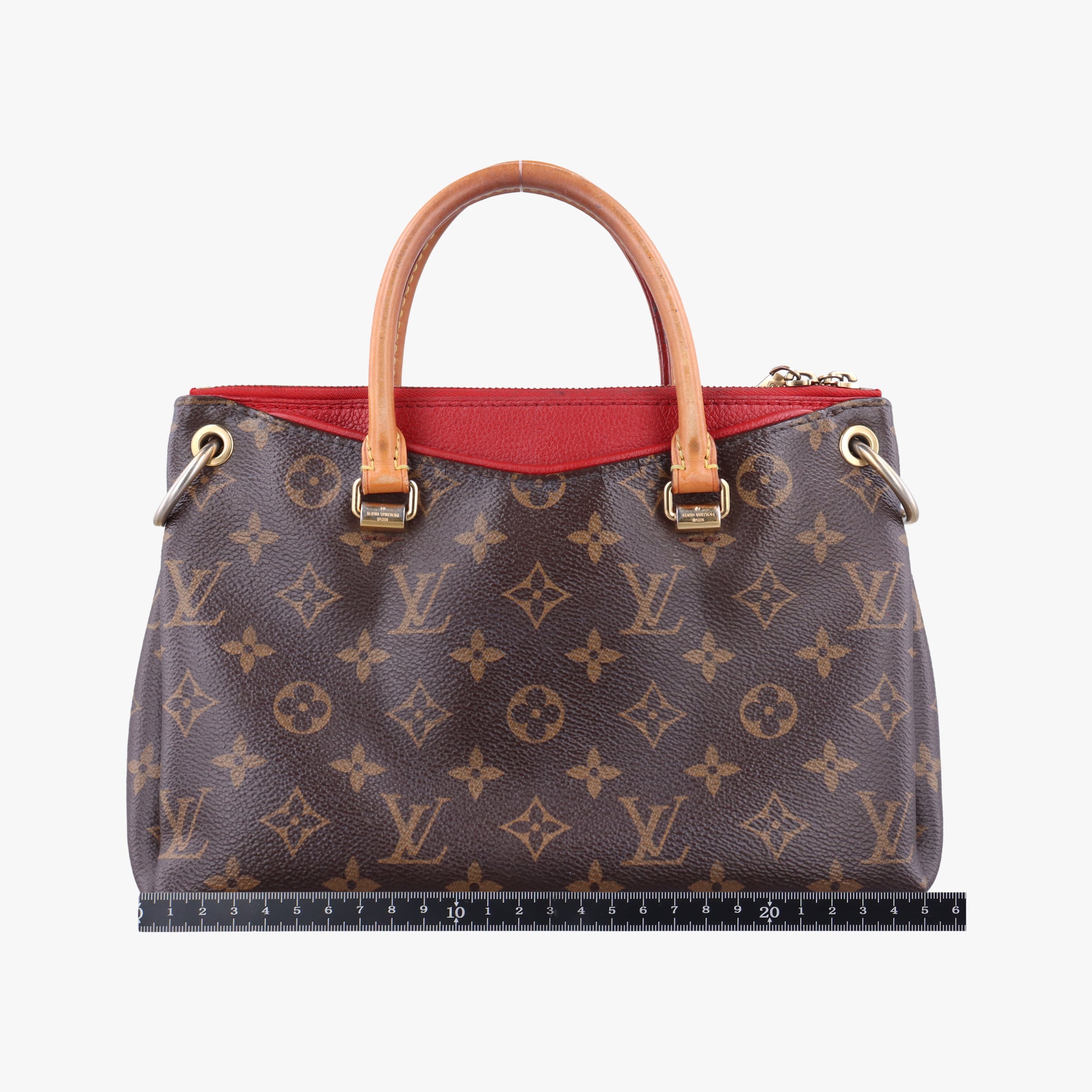 Pre-owned Louis Vuitton Pallas BB Brown×CERISE Monogram canvas M41241 shoulderbag | stylenewstar