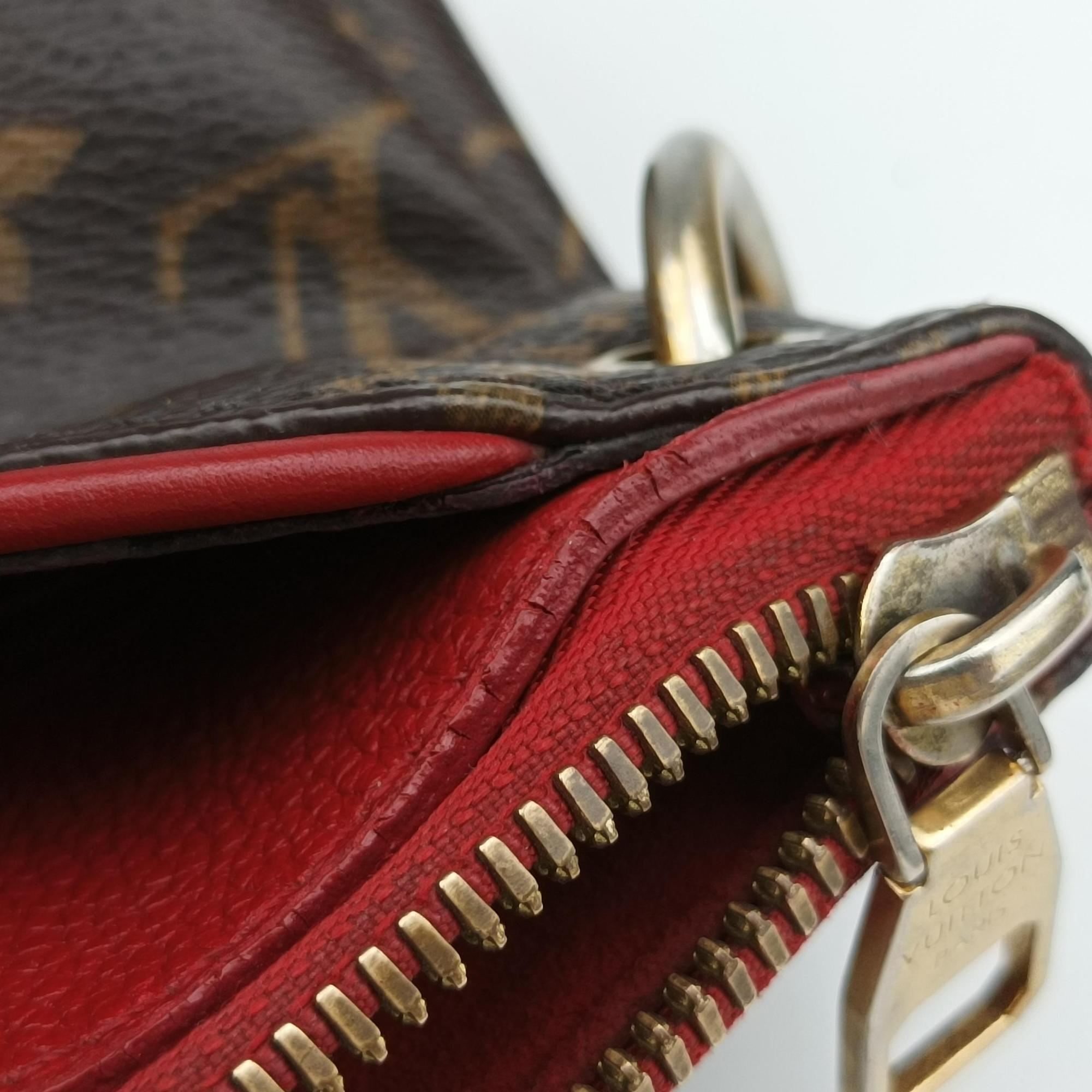 Pre-owned Louis Vuitton Pallas BB Brown×CERISE Monogram canvas M41241 shoulderbag | stylenewstar