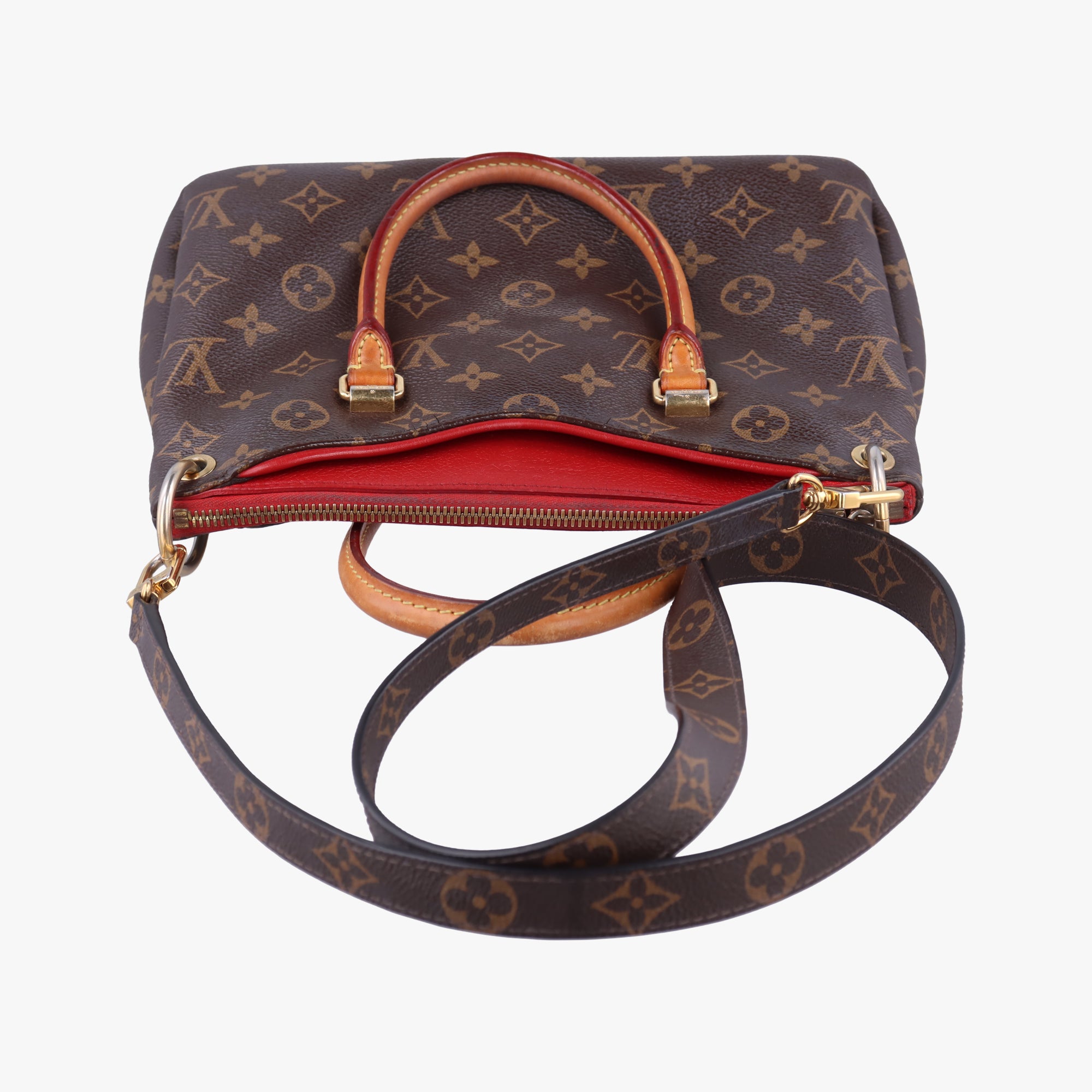 Pre-owned Louis Vuitton Pallas BB Brown×CERISE Monogram canvas M41241 shoulderbag | stylenewstar