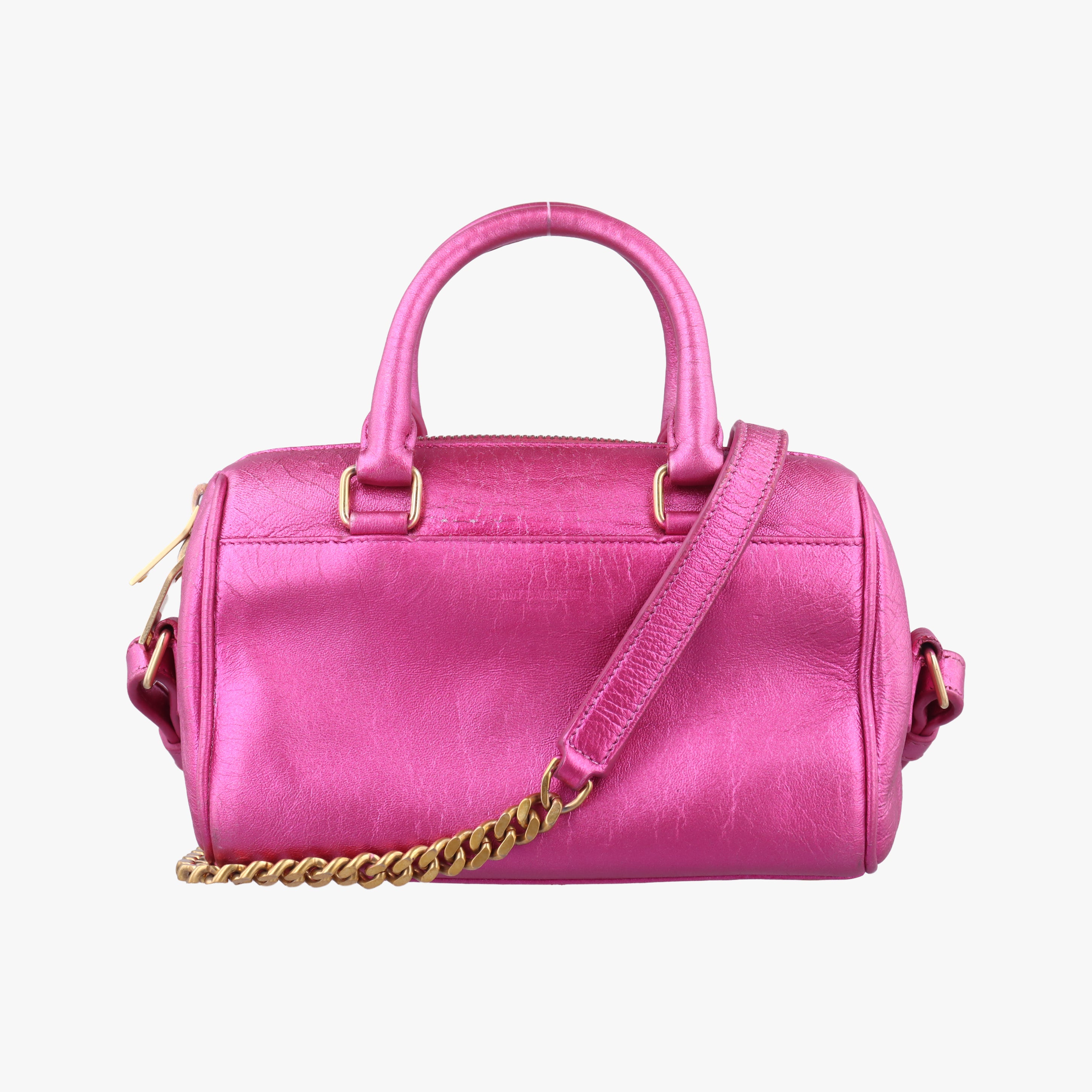 Secondhand Yves Saint Laurent CLASSIC BABY DUFFLE Rose Leather 340238 shoulderbag | stylenewstar