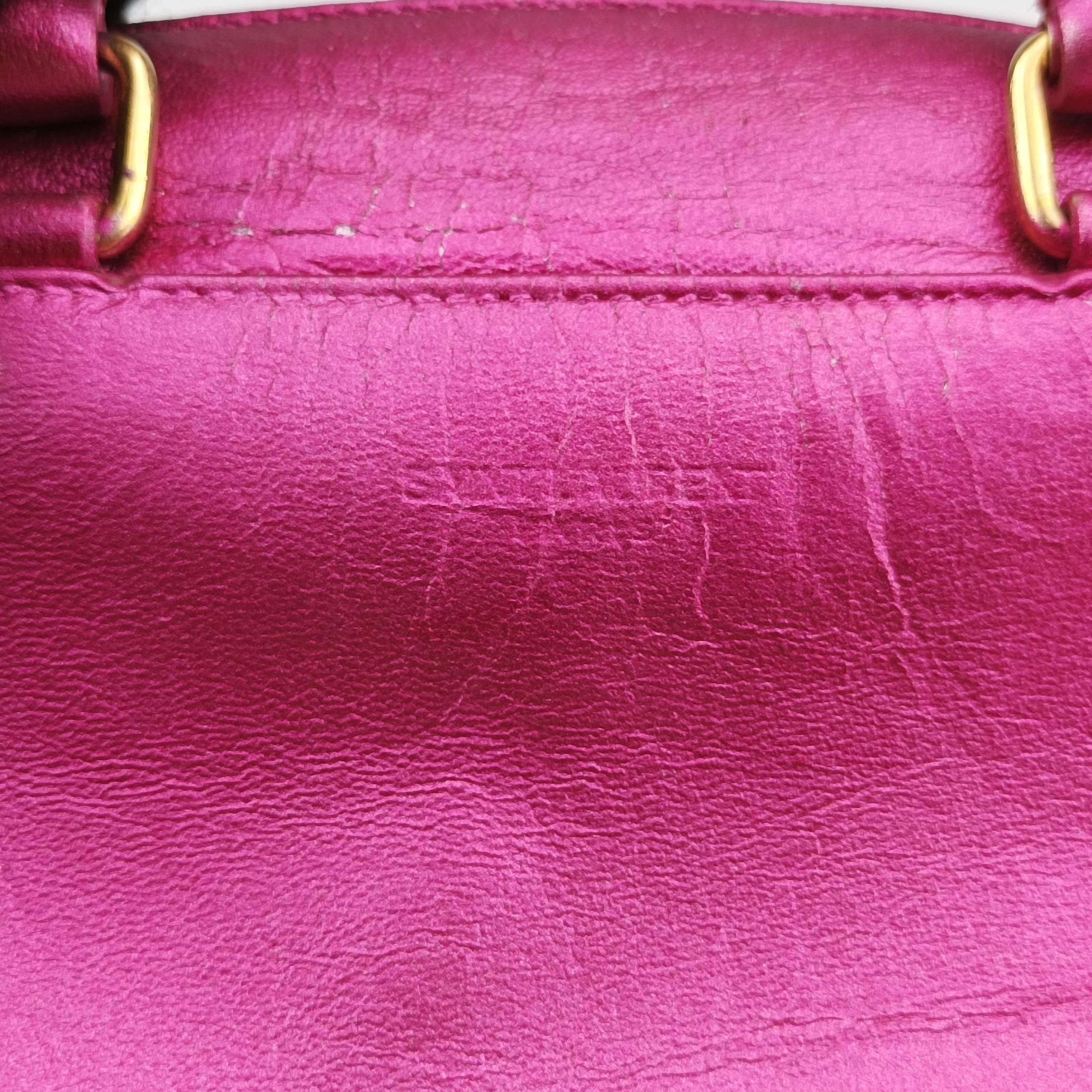 Secondhand Yves Saint Laurent CLASSIC BABY DUFFLE Rose Leather 340238 shoulderbag | stylenewstar