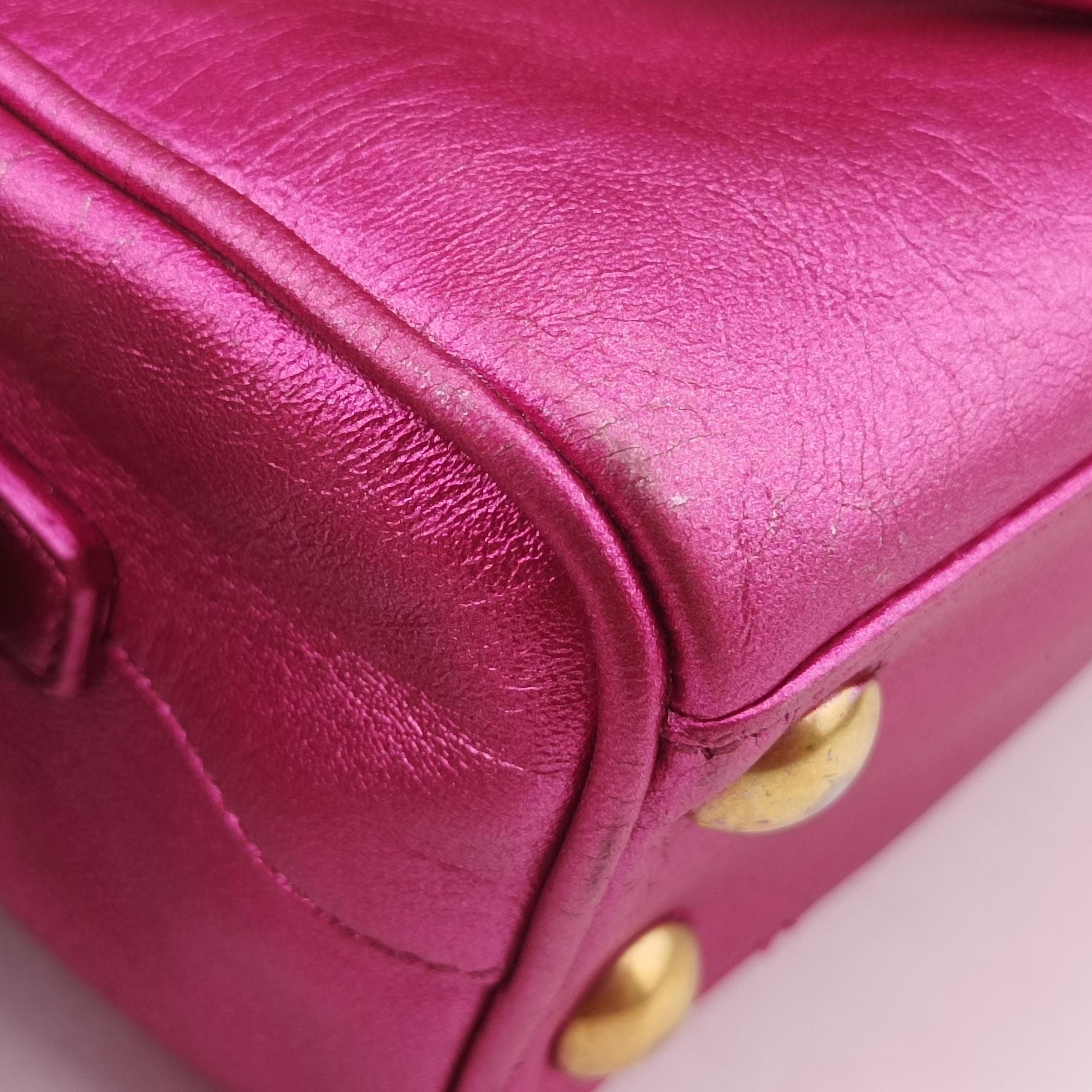 Secondhand Yves Saint Laurent CLASSIC BABY DUFFLE Rose Leather 340238 shoulderbag | stylenewstar