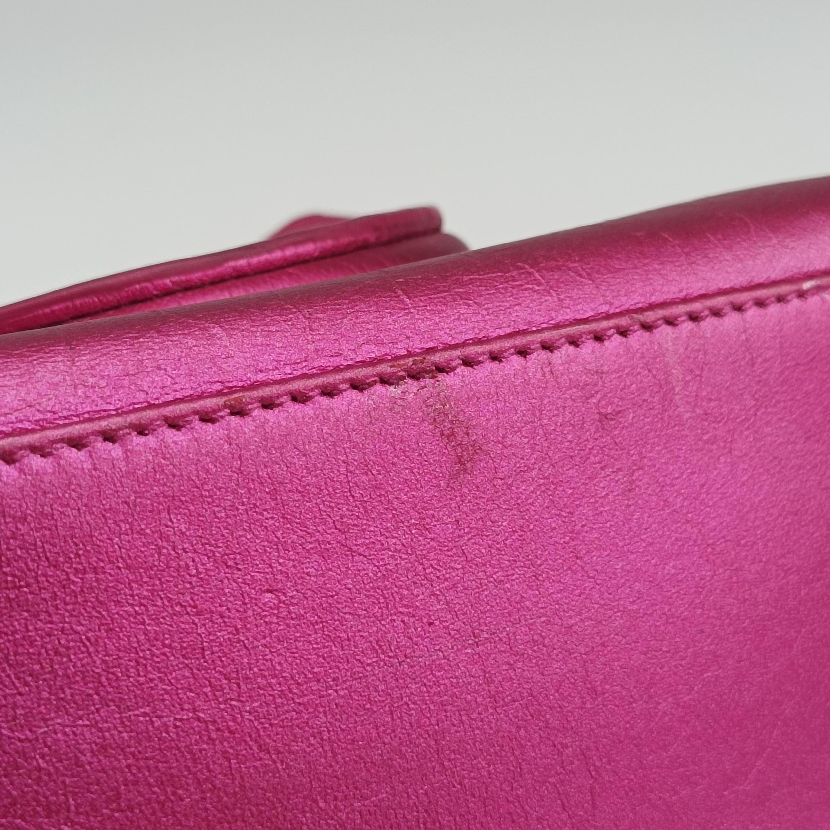 Secondhand Yves Saint Laurent CLASSIC BABY DUFFLE Rose Leather 340238 shoulderbag | stylenewstar