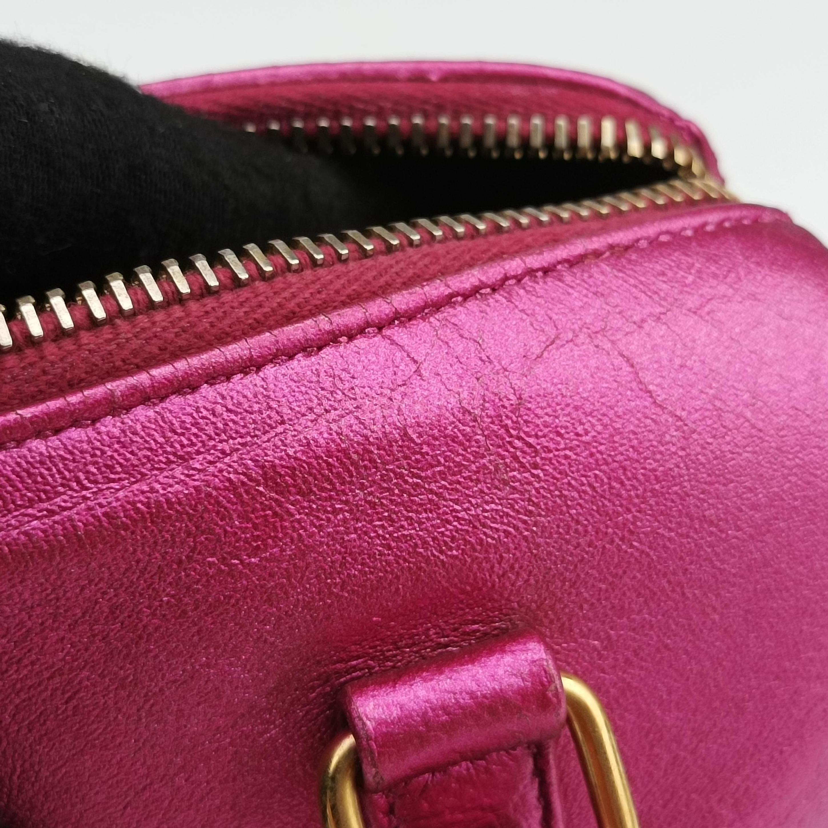 Secondhand Yves Saint Laurent CLASSIC BABY DUFFLE Rose Leather 340238 shoulderbag | stylenewstar
