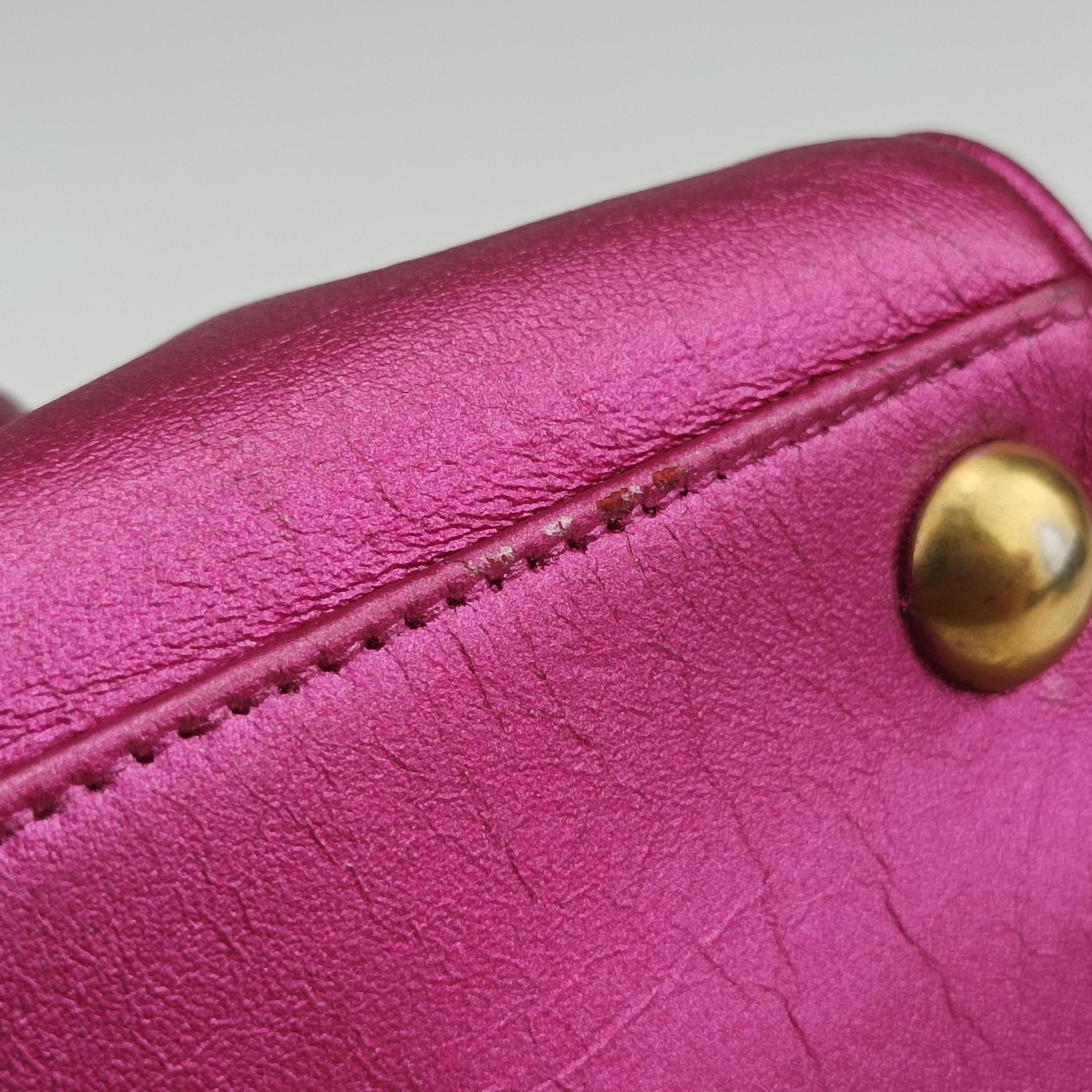 Secondhand Yves Saint Laurent CLASSIC BABY DUFFLE Rose Leather 340238 shoulderbag | stylenewstar