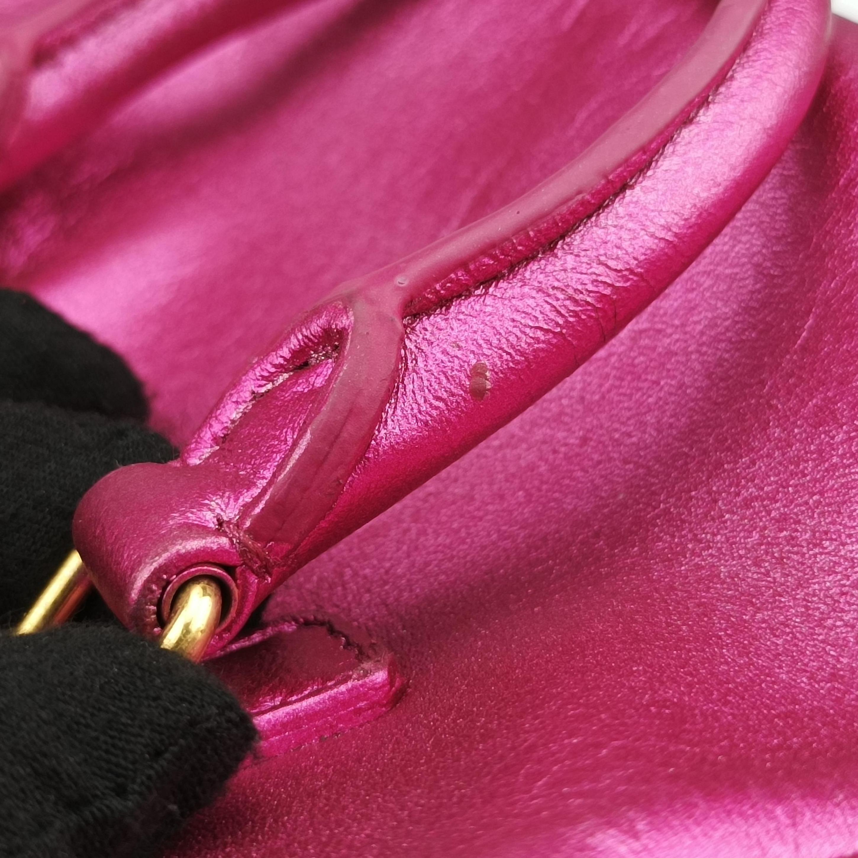 Secondhand Yves Saint Laurent CLASSIC BABY DUFFLE Rose Leather 340238 shoulderbag | stylenewstar