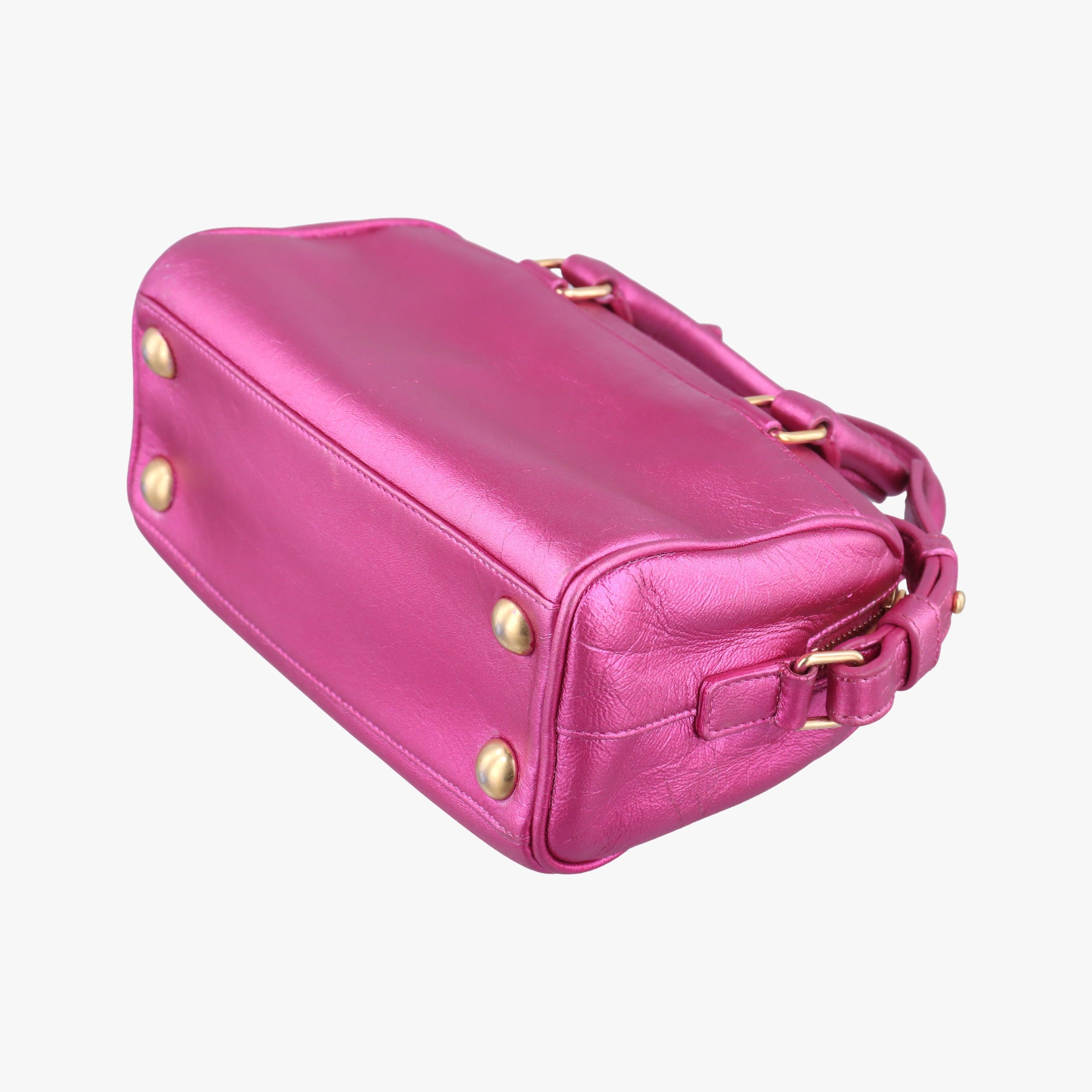Secondhand Yves Saint Laurent CLASSIC BABY DUFFLE Rose Leather 340238 shoulderbag | stylenewstar