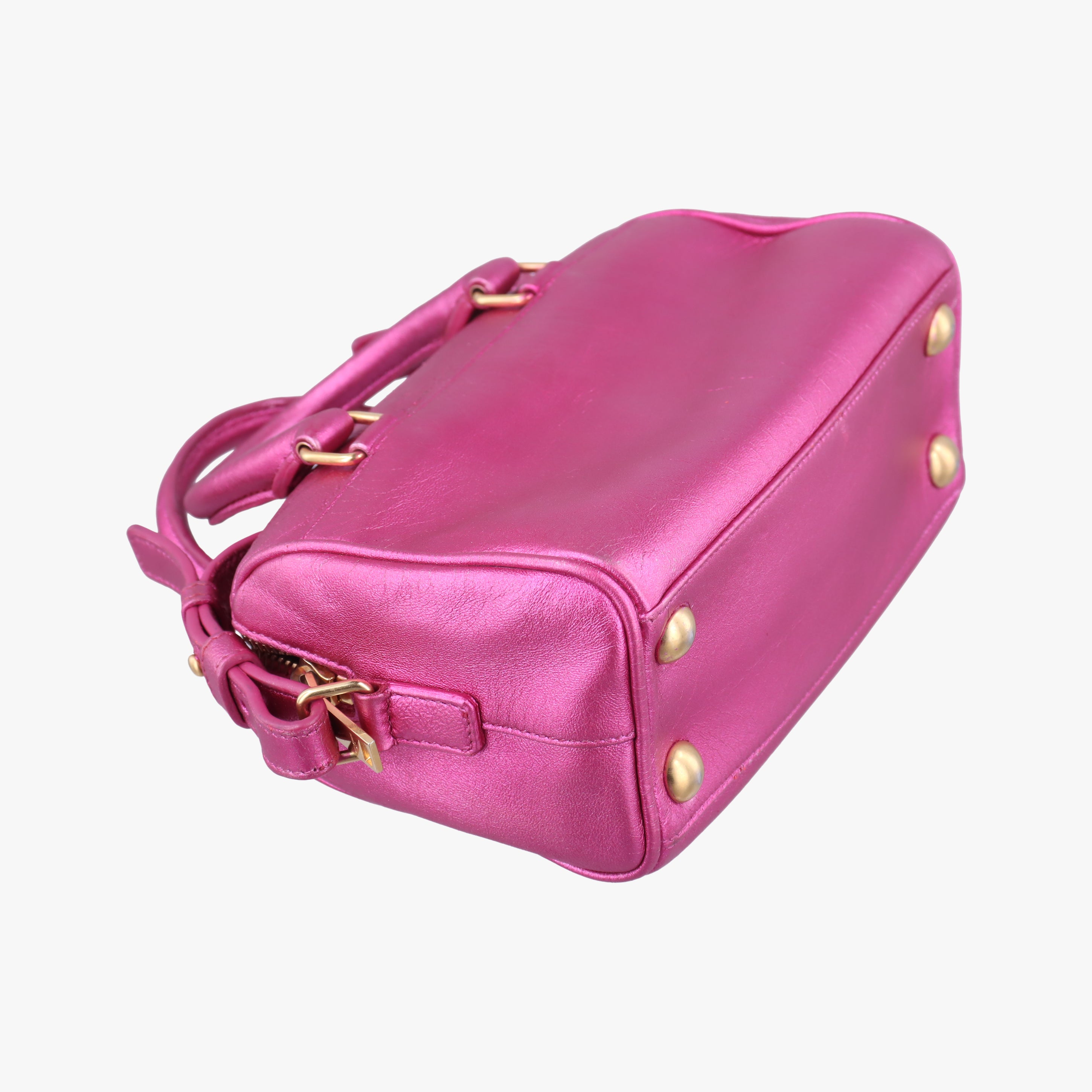 Secondhand Yves Saint Laurent CLASSIC BABY DUFFLE Rose Leather 340238 shoulderbag | stylenewstar