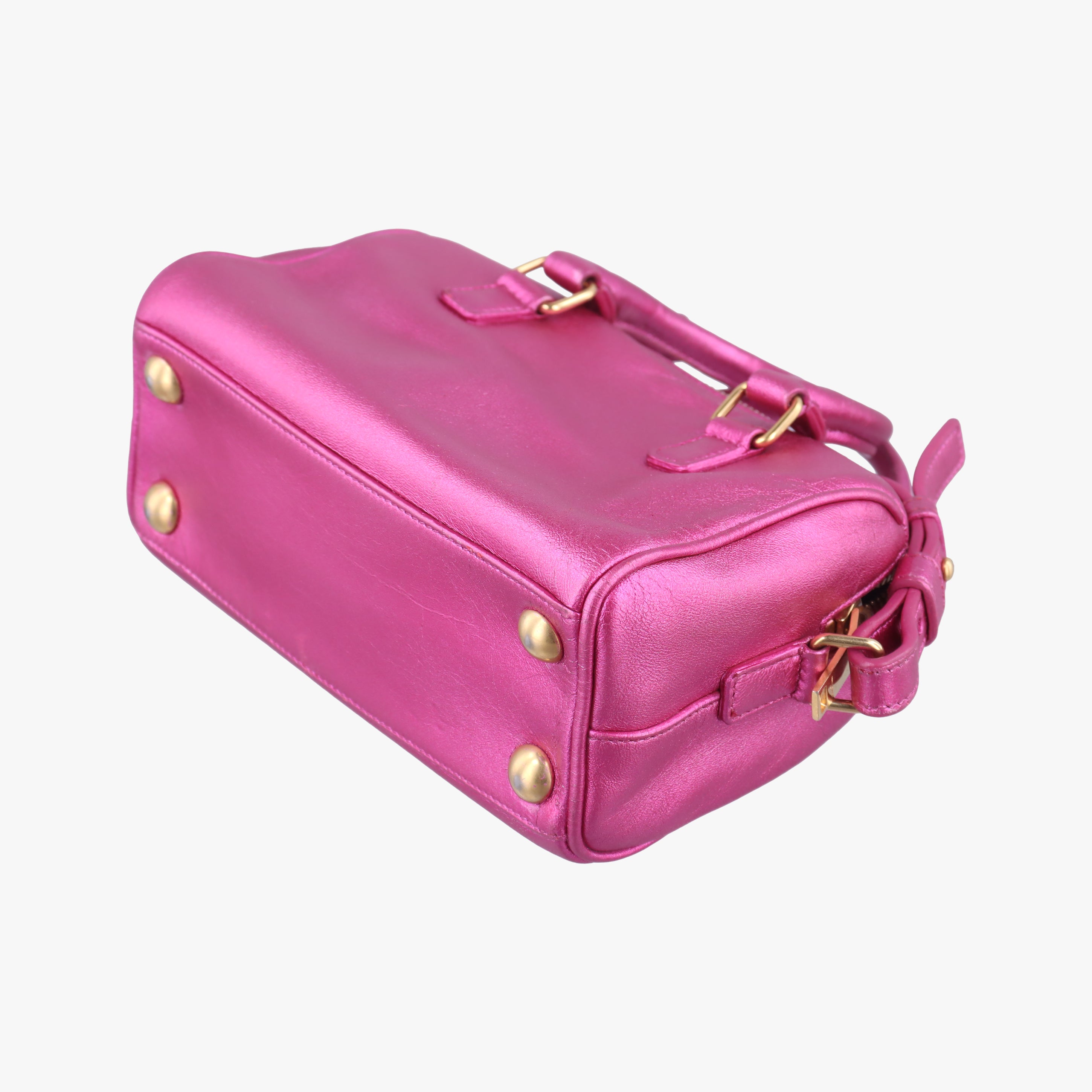 Secondhand Yves Saint Laurent CLASSIC BABY DUFFLE Rose Leather 340238 shoulderbag | stylenewstar